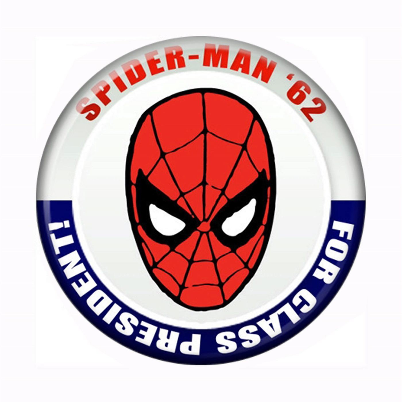 Spiderman For Class President Button, White
