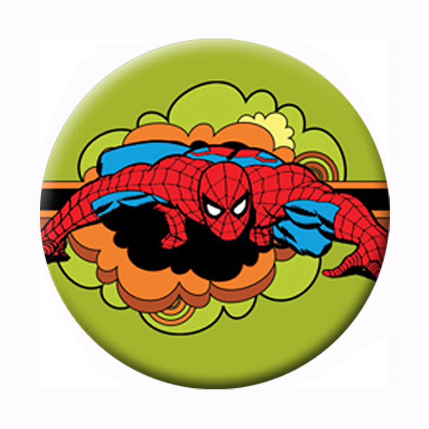 Spiderman Psychedelic Clouds Buttons, White