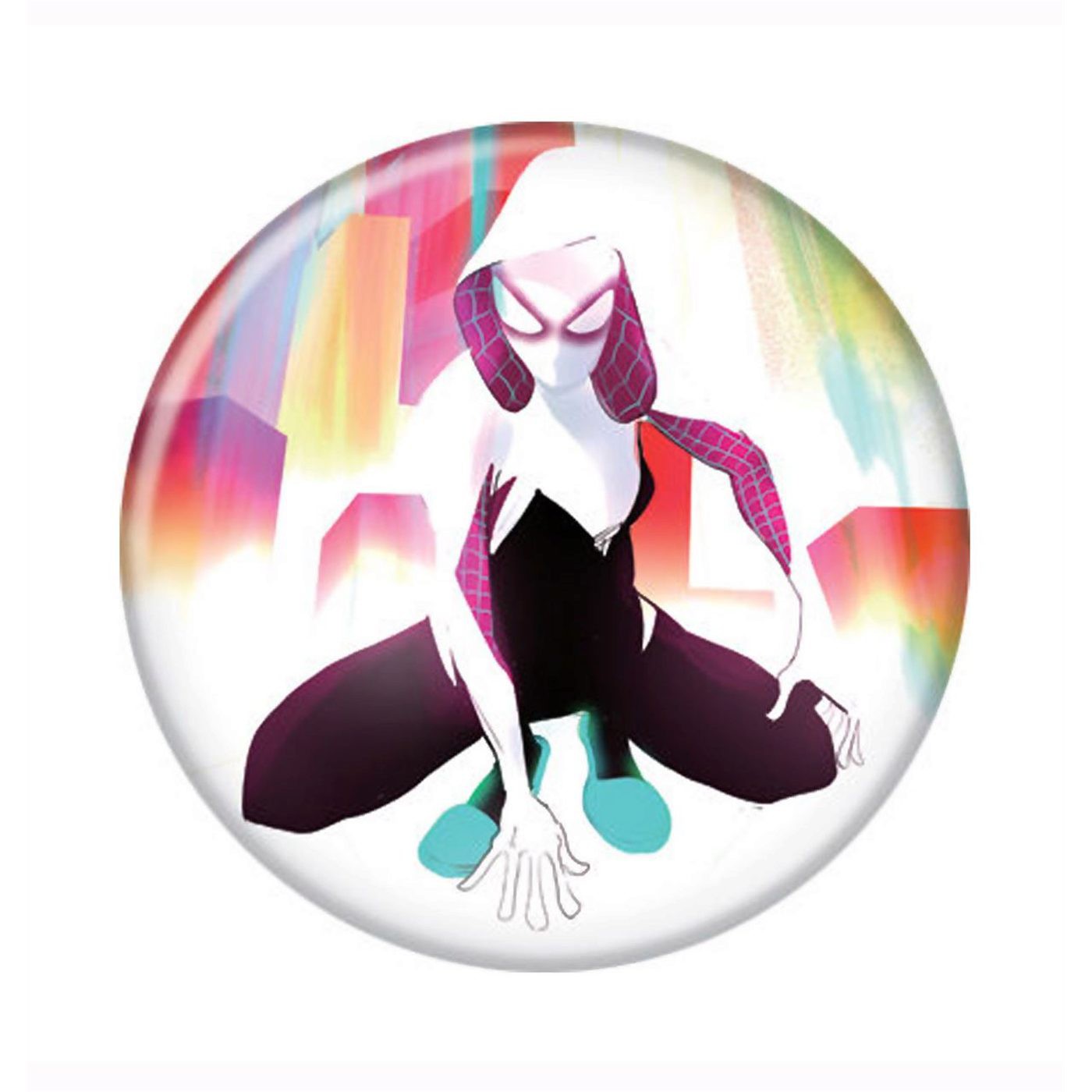 Spider Gwen Cover Button, White