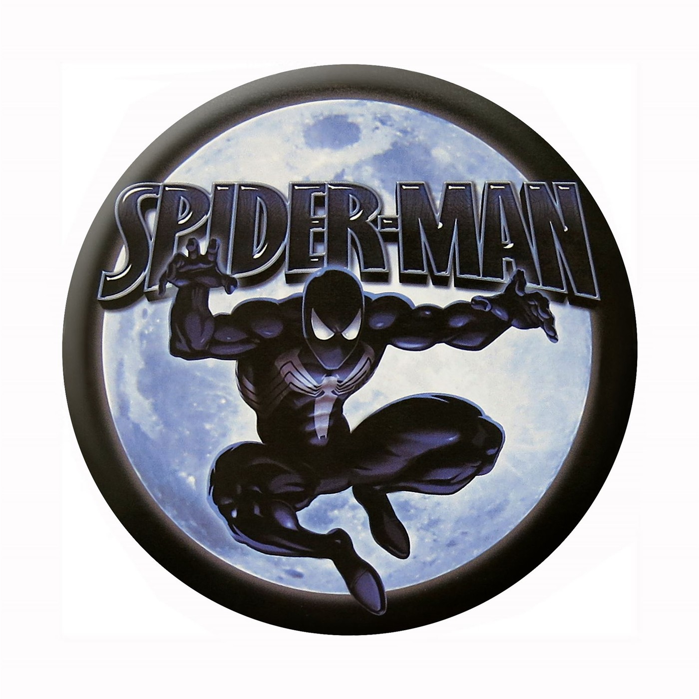 Spiderman Moon Button, White