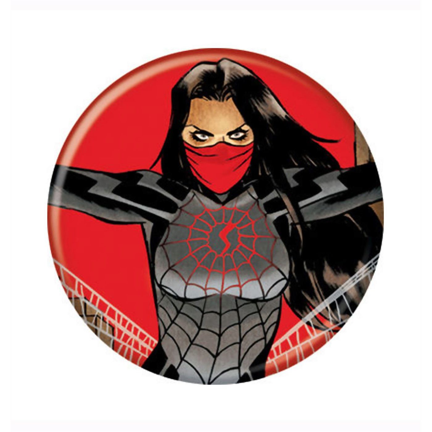 Silk Image Button, Red