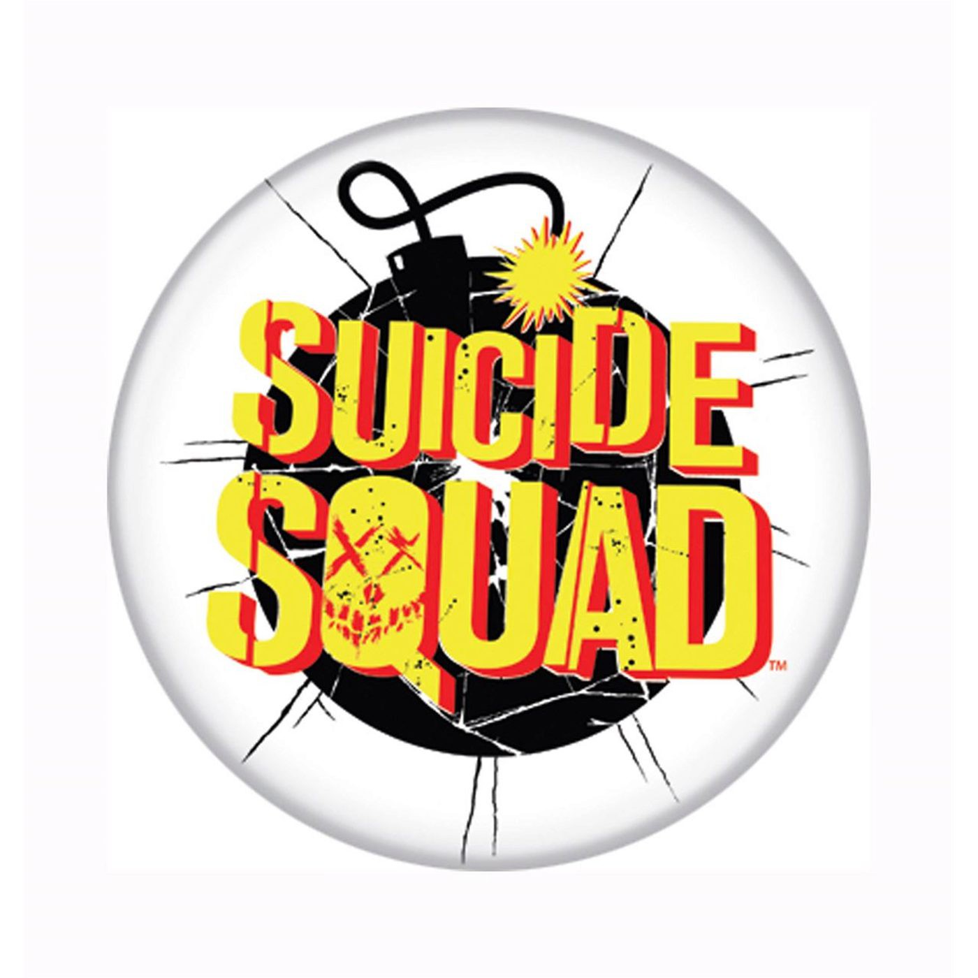 Suicide Squad Logo Button, White