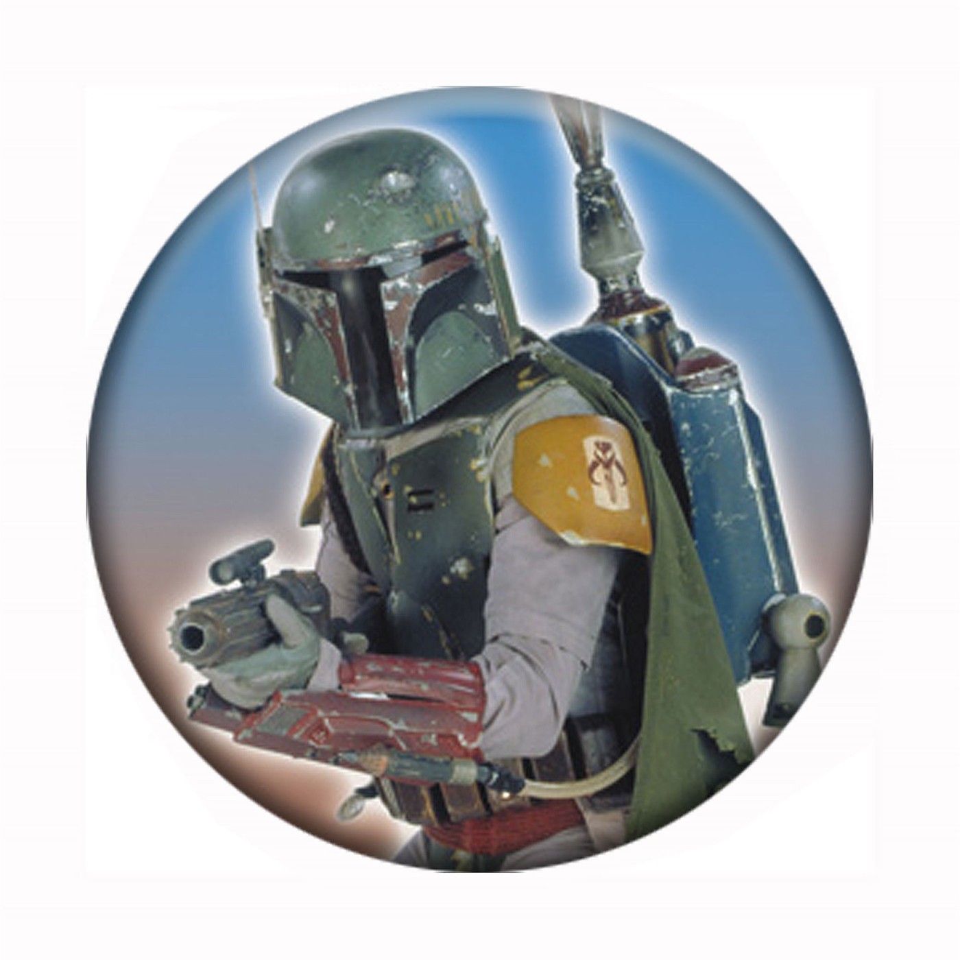 Boba Fett Star Wars Button, Blue
