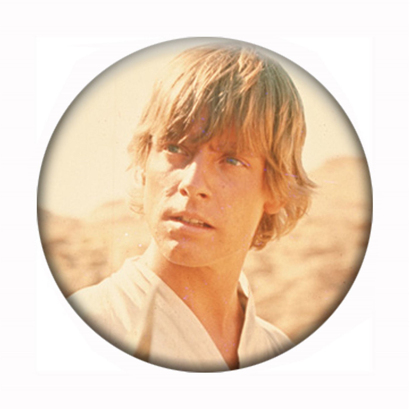 Luke Skywalker Face Star Wars Button, Brown