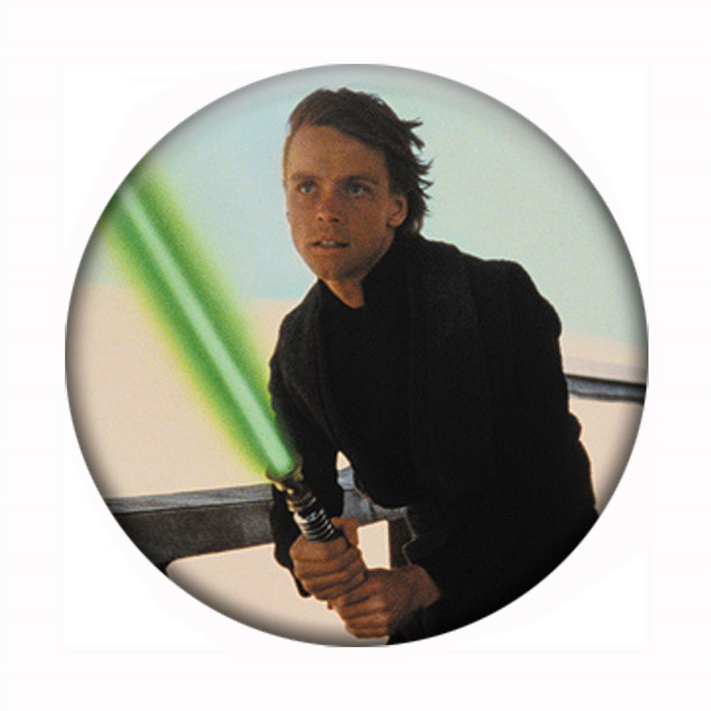 Luke Saber Fight Star Wars Button, White