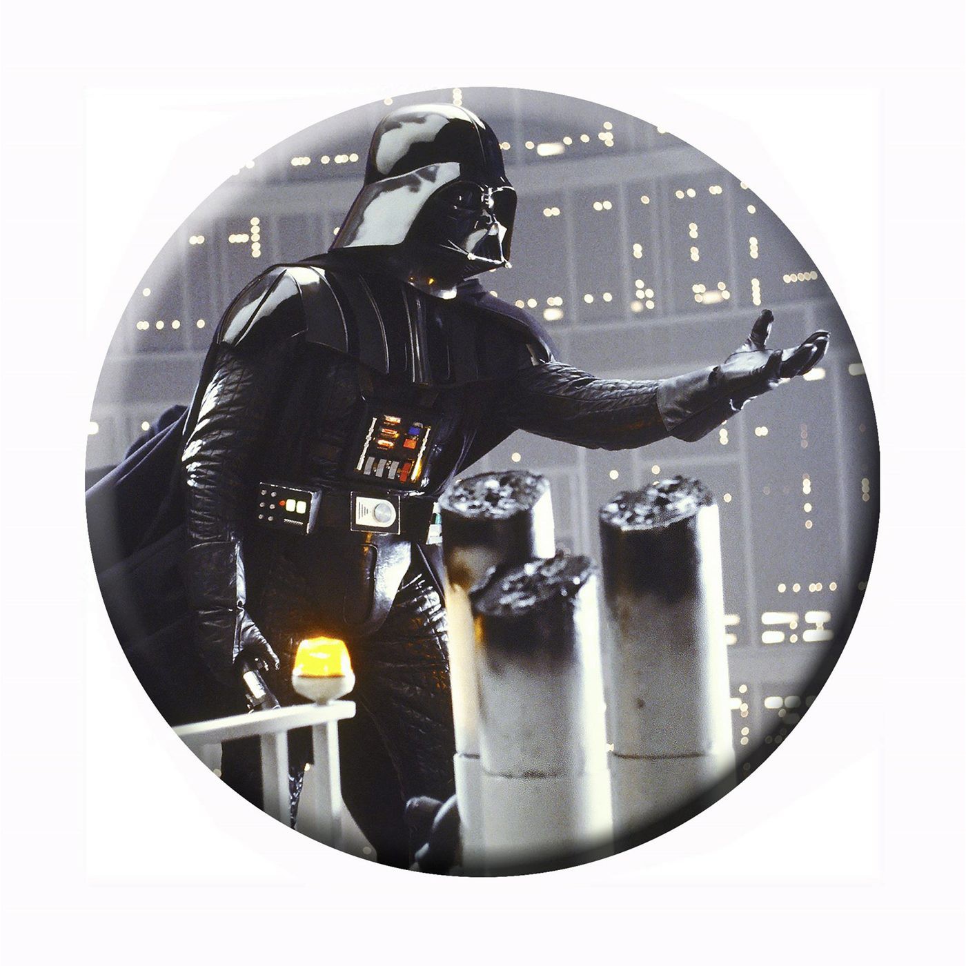 Darth Vader Reaching Star Wars Button, White