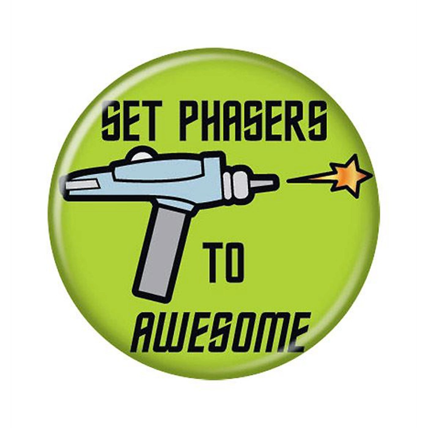 Star Trek Awesome Phaser Button, White
