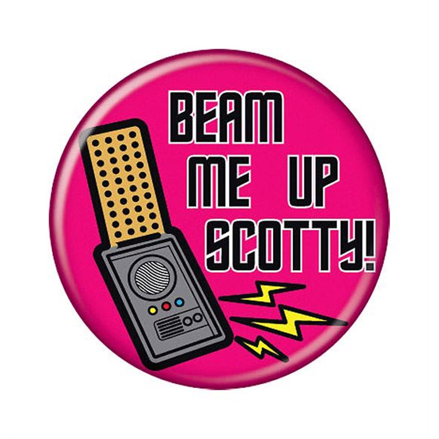 Star Trek Beam Me Up Button, White