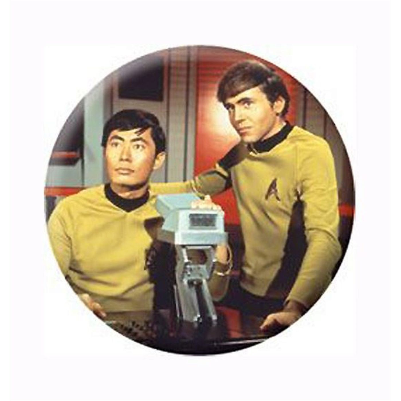 Star Trek Sulu and Chekov Button, White