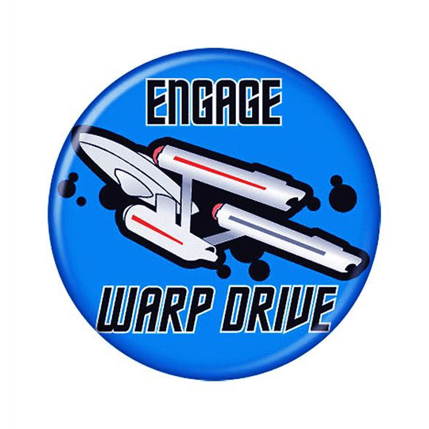 Star Trek Engage Warp Drive Button, White