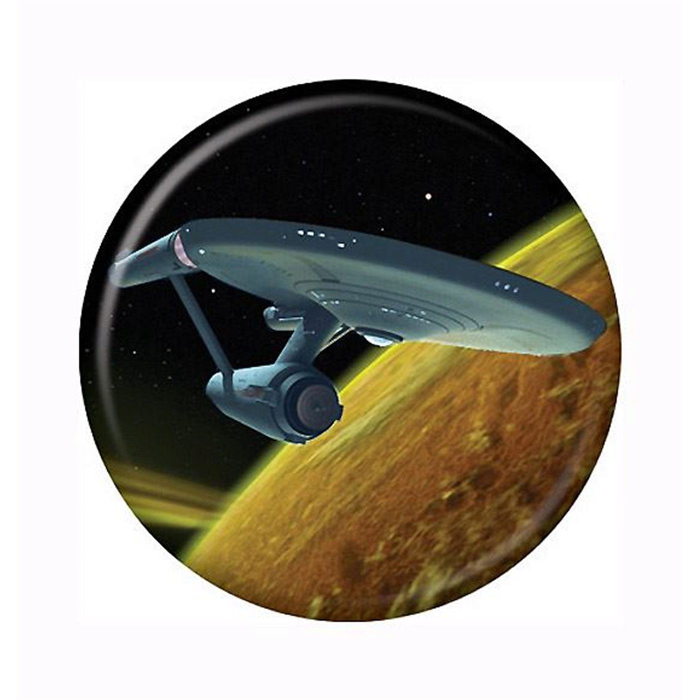 Star Trek Enterprise Planet Pass Button, Black