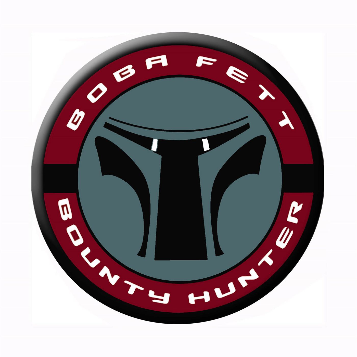 Star Wars Boba Fett Mask and Logo Button, Black