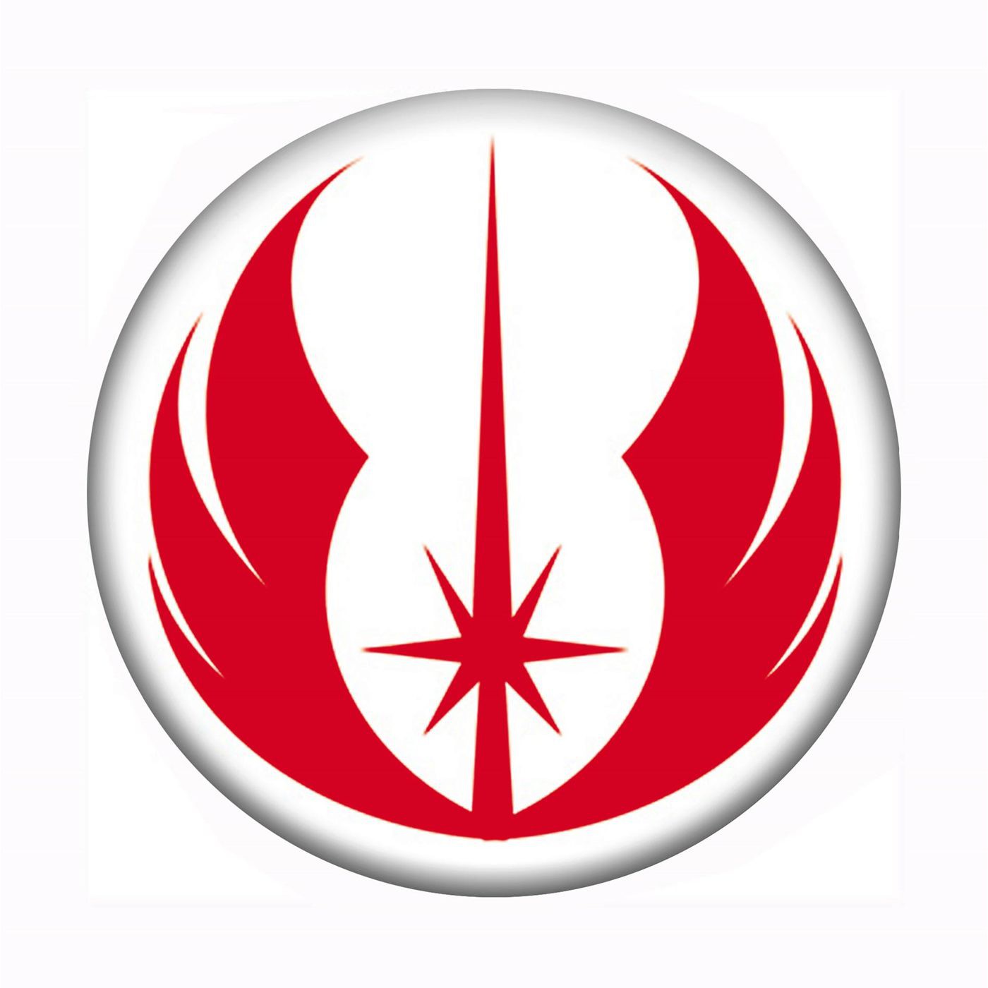 Star Wars Jedi Symbol on White Button, White
