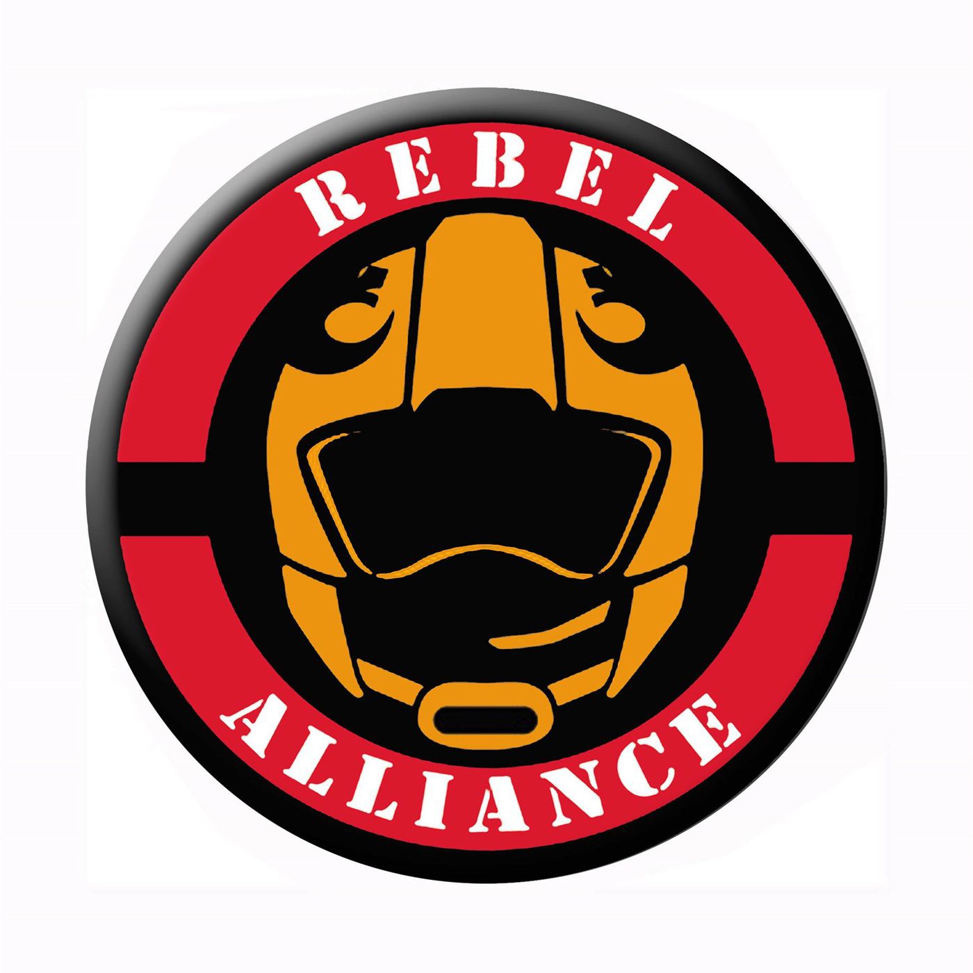 Star Wars Rebel Alliance Logo and Helmet Button, White