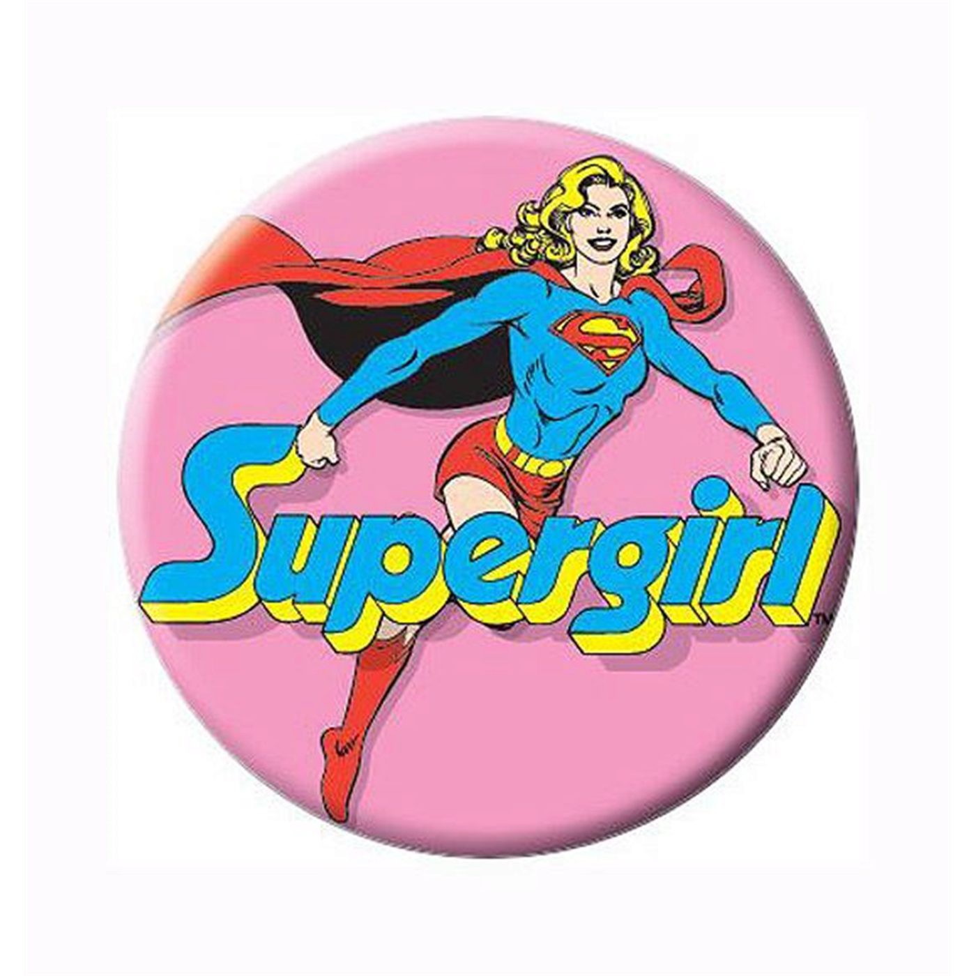 Supergirl Flying Button, White