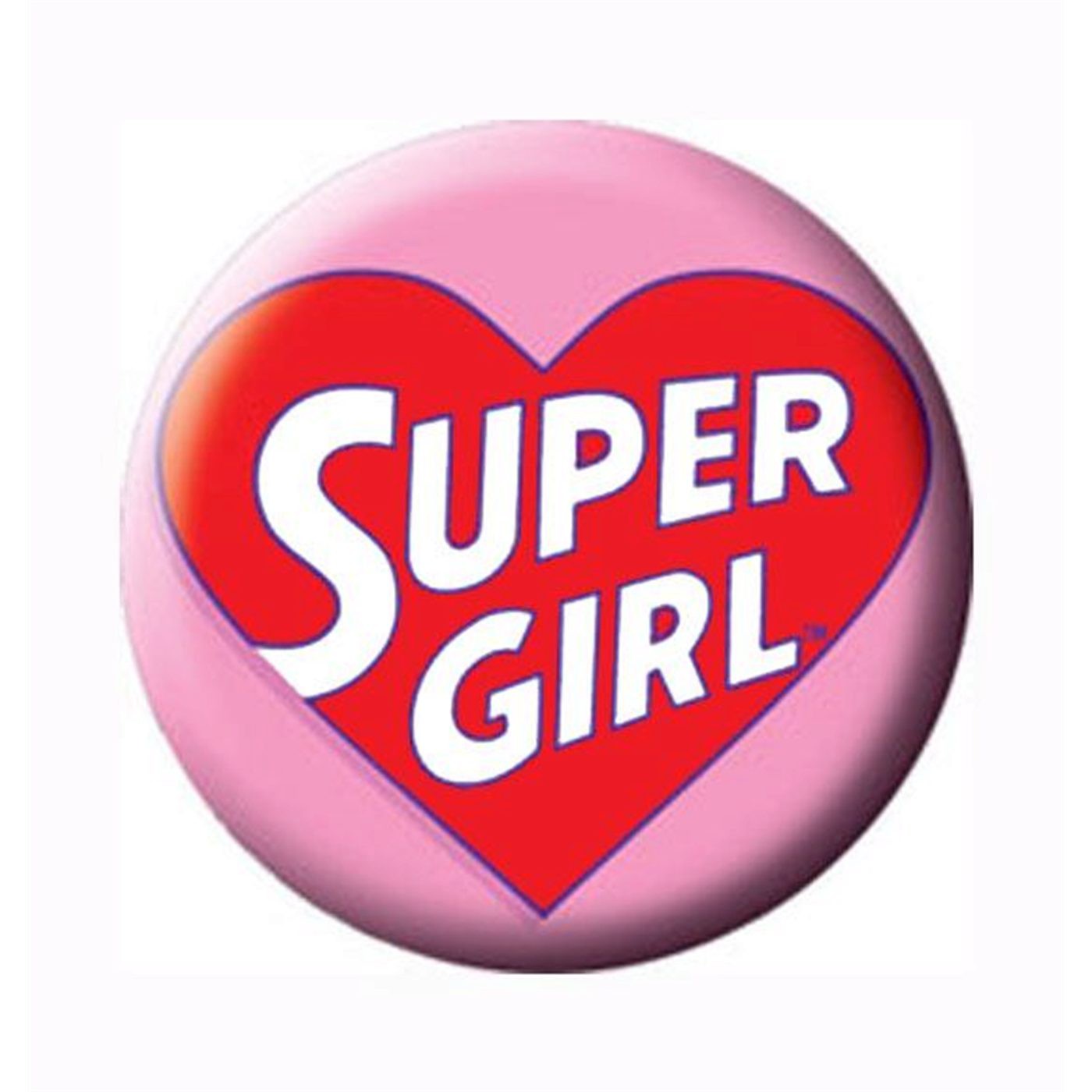 Supergirl Heart Button, Pink