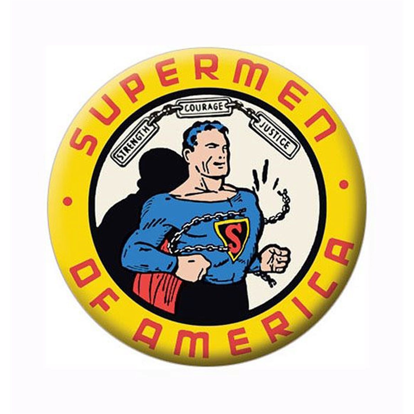 Supermen Of America Button, White