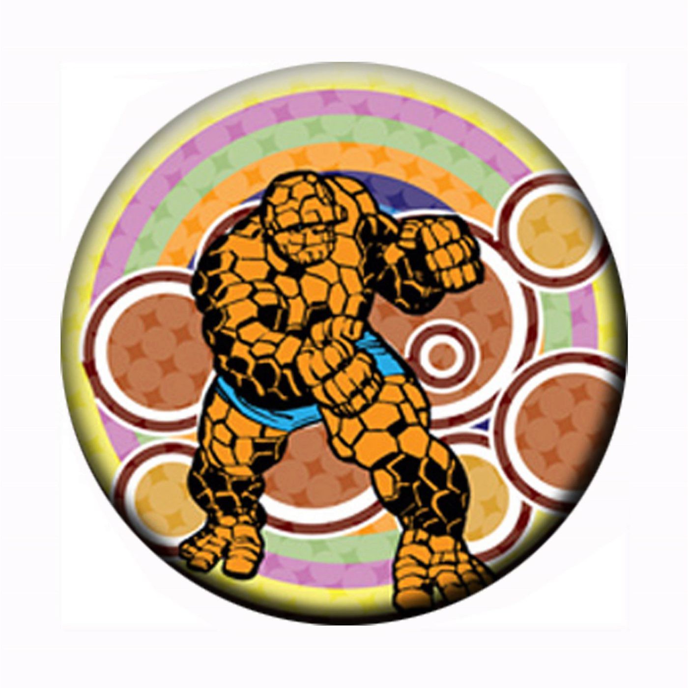 The Thing Psychedelic Circles Button, White