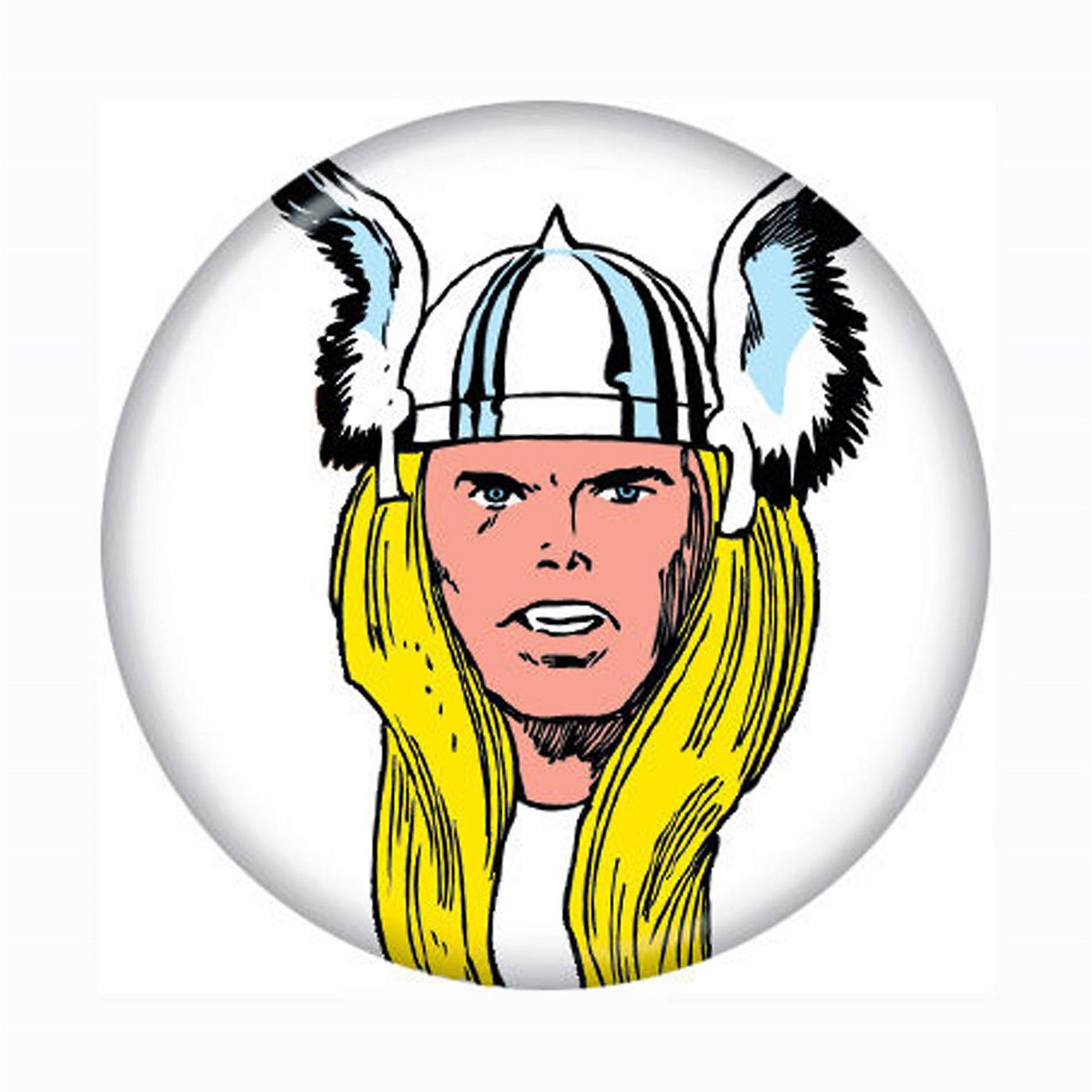 Thor Helmed Head Button, White
