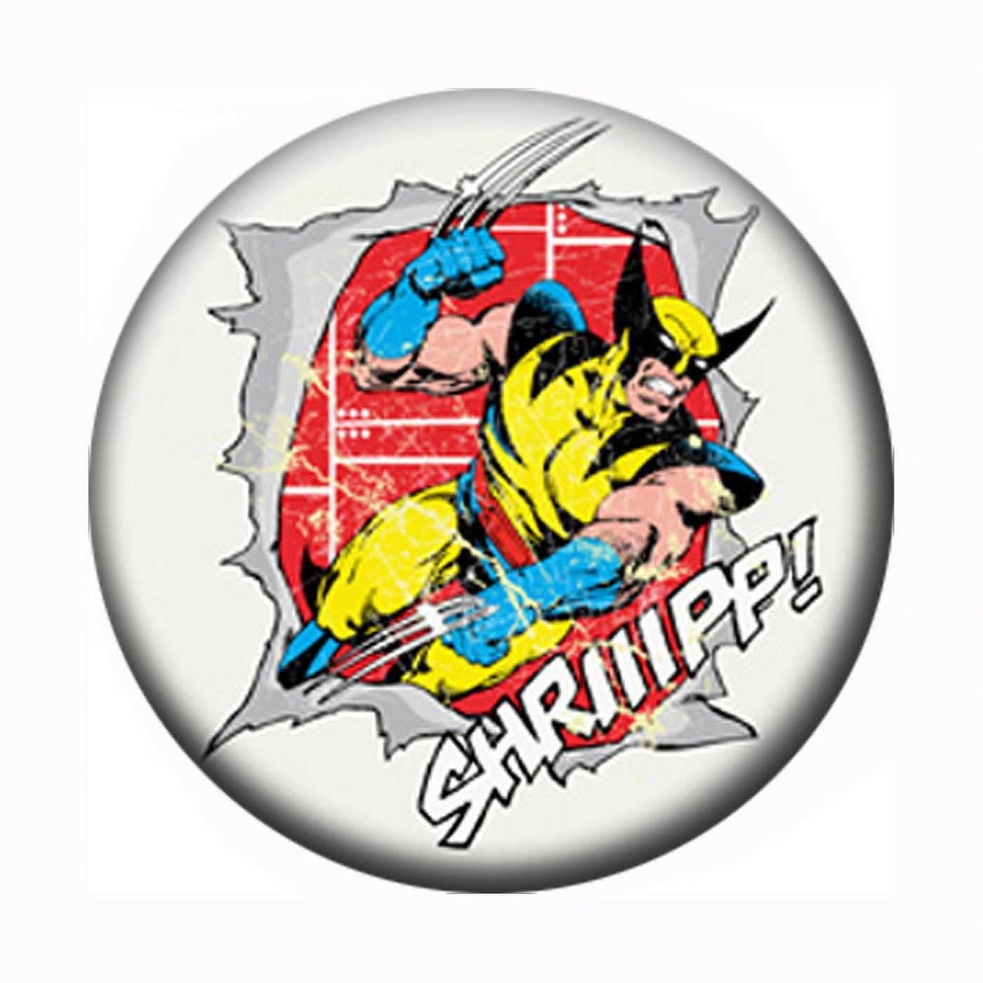 Wolverine Snikt Ripper Button, White