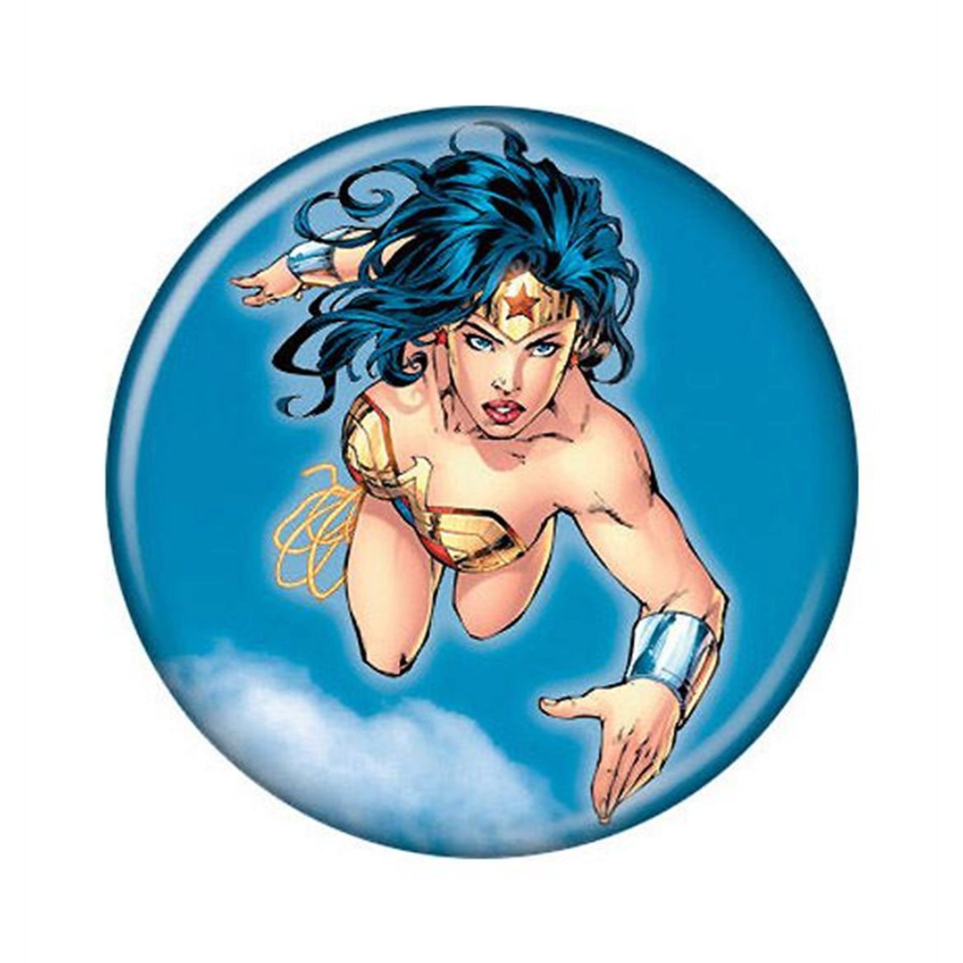 Wonder Woman Midair Button, Blue