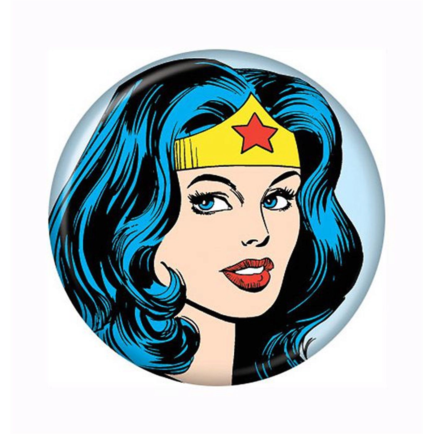 Wonder Woman Face Button, White