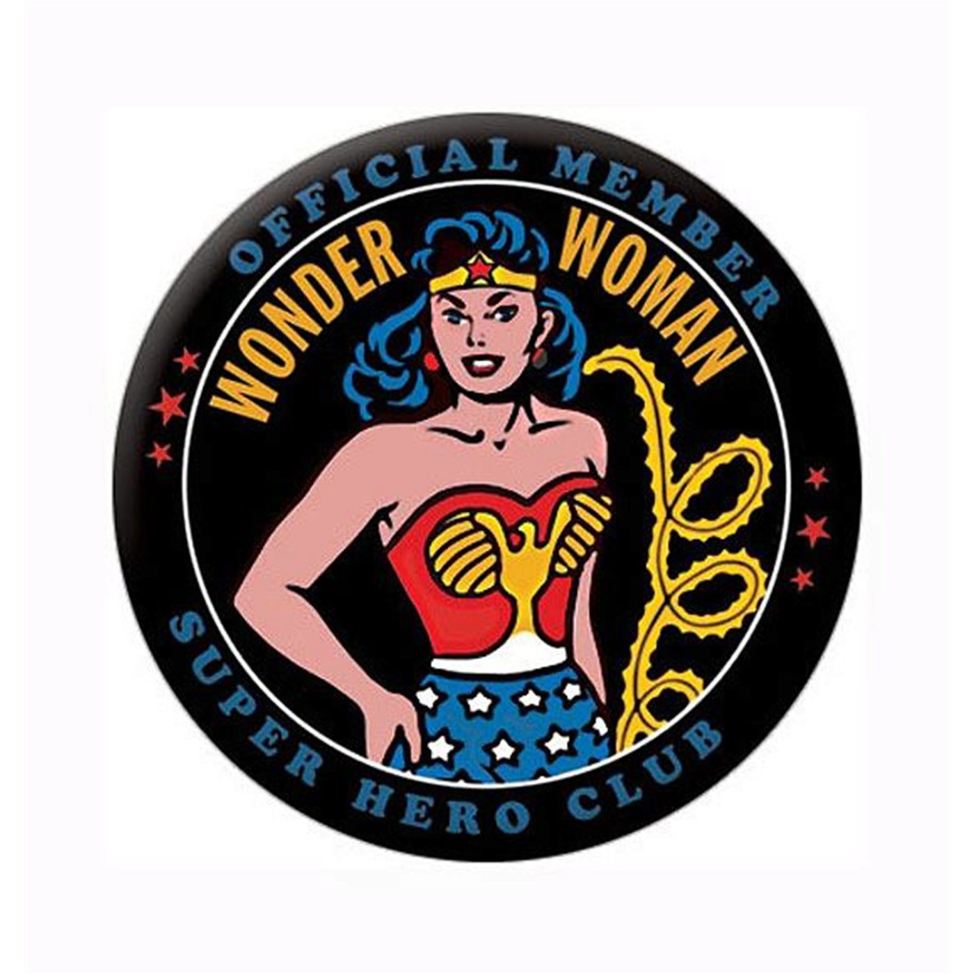 Wonder Woman Official Member Button, Black