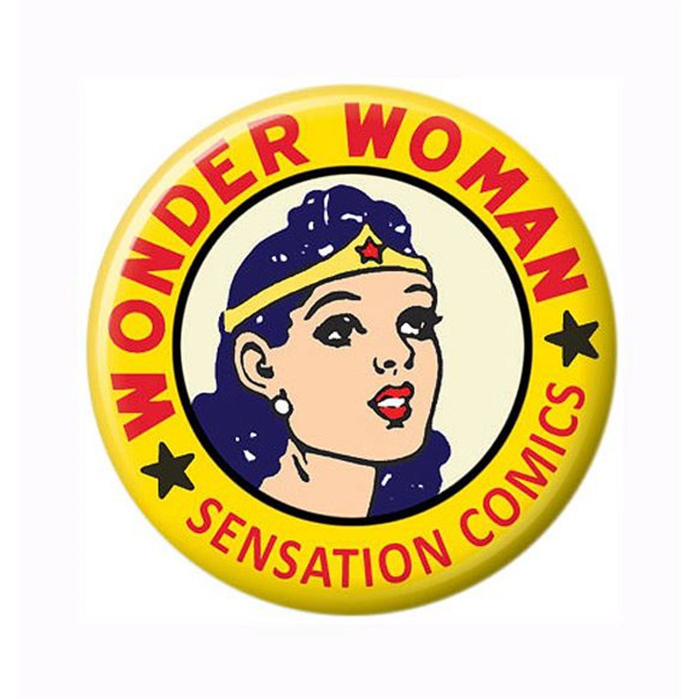 Wonder Woman Sensational Comics Button, Yellow