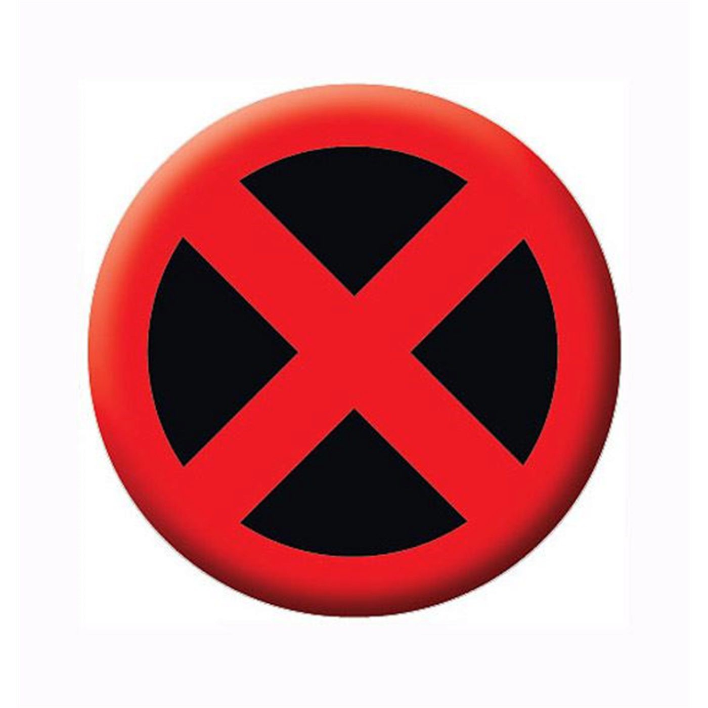 X-Men Red Symbol Button, White
