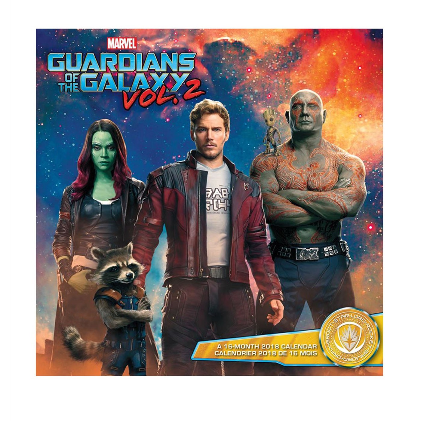 Guardians of the Galaxy Vol. 2 16-Month 2018 Calendar, Blue