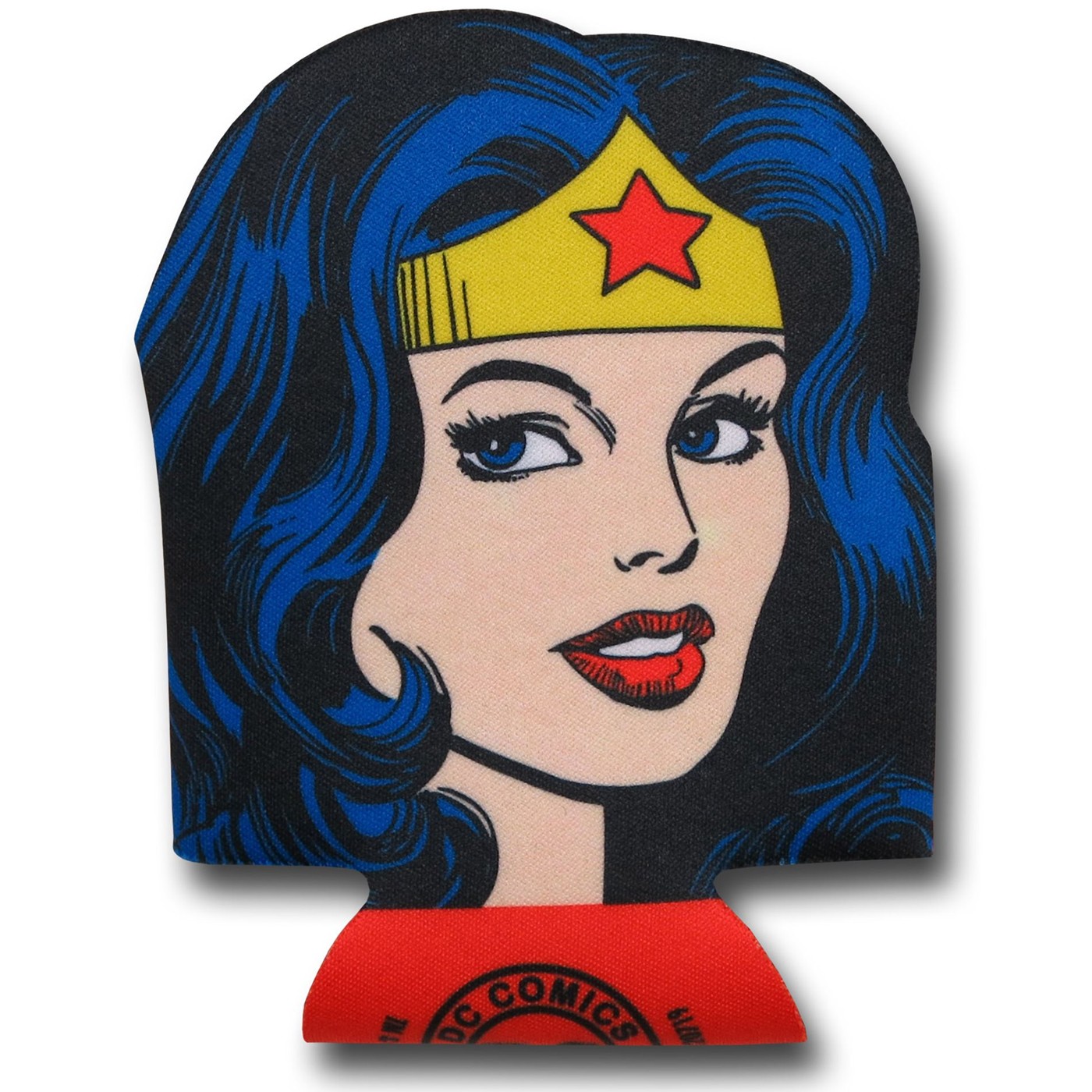 Wonder Woman Face Can and Bottle Cooler, Red