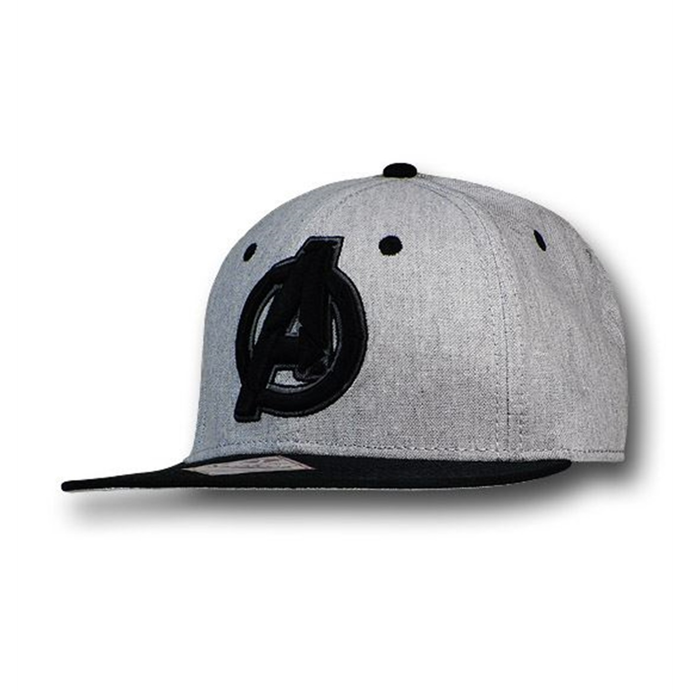 Avengers Movie Symbol Snapback Flat Billed Cap, Grey