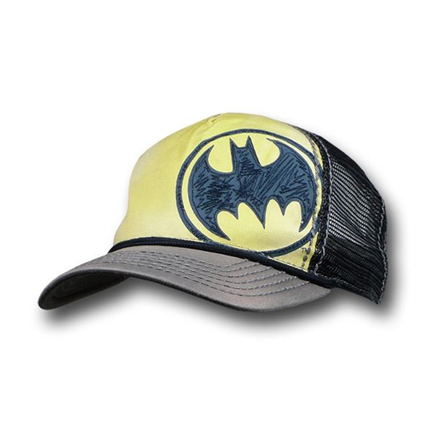 Batman Adjustable Trucker Stiched Yellow Hat