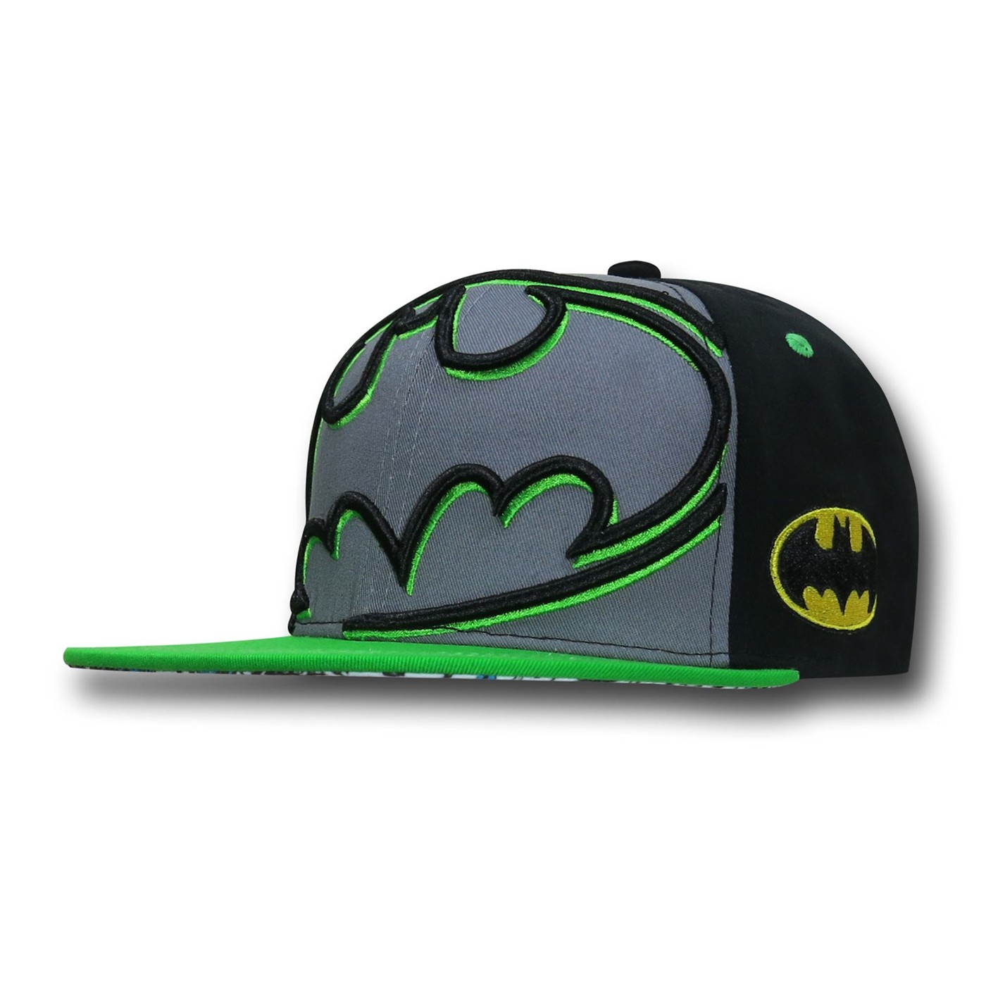 Batman Big Symbol Green Bill Snapback Hat, Green