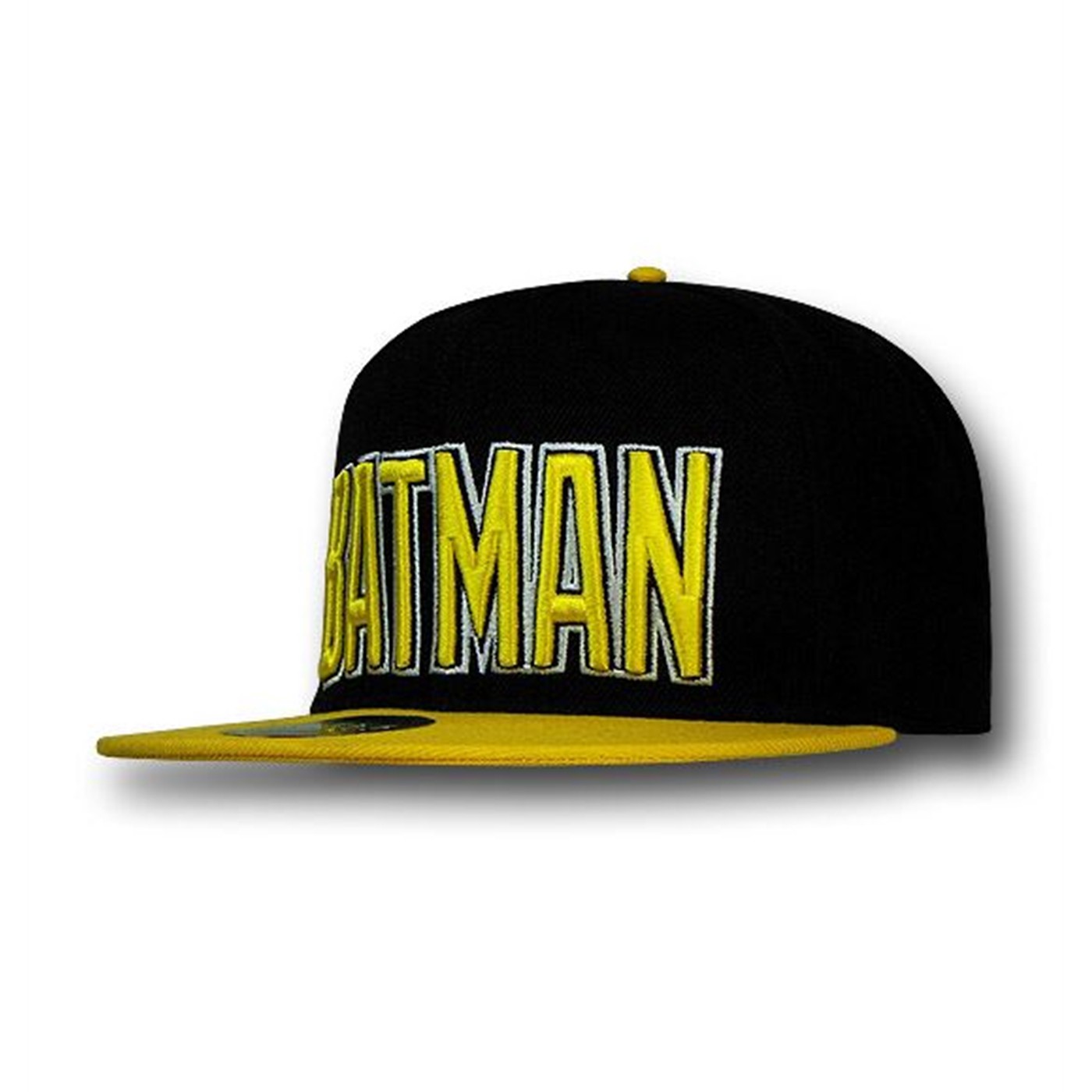Batman Big Logo Yellow Brim Adjustable Hat, Black