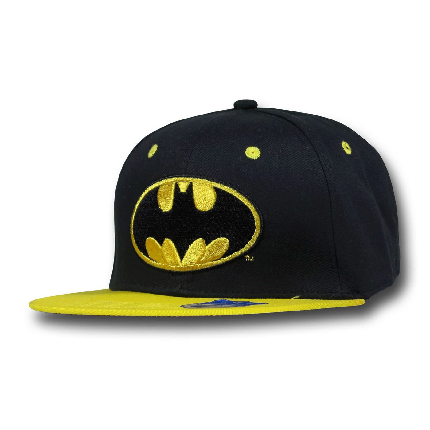 Batman Black & Yellow Sublimated Flat Billed Hat, Black