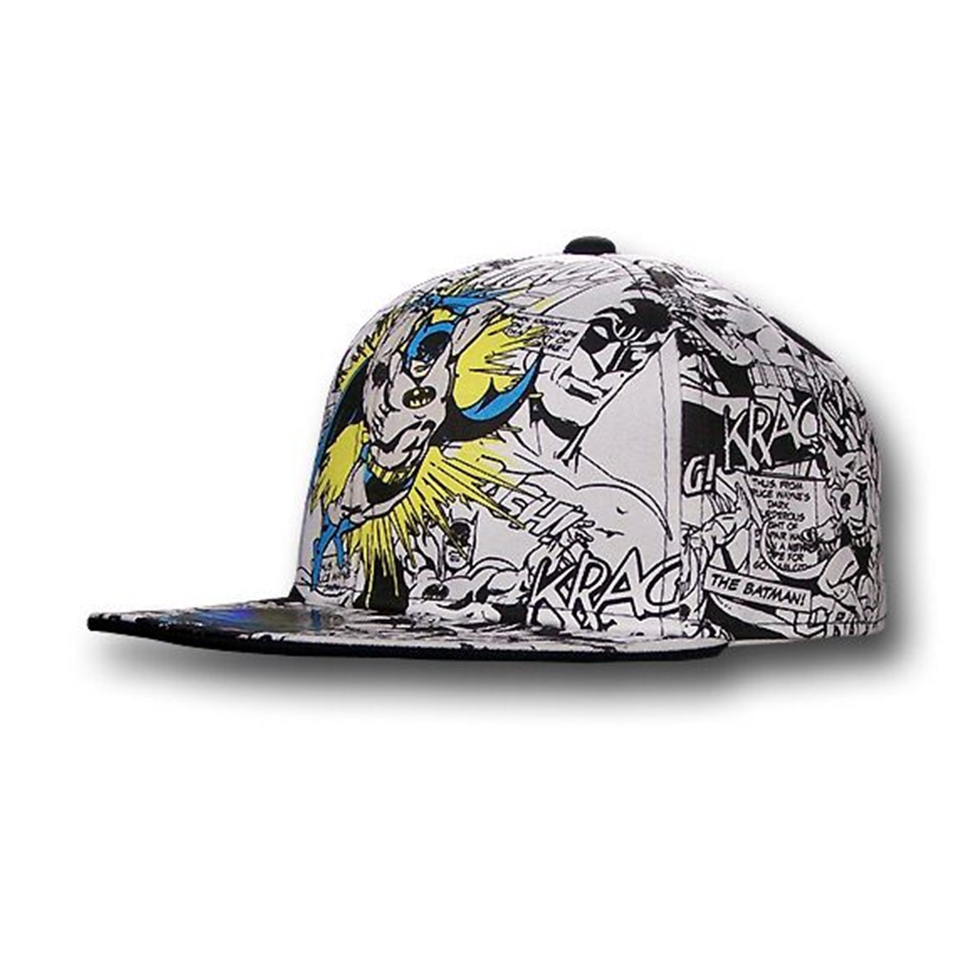Batman Youth Comic Flat Billed Baseball Cap, White