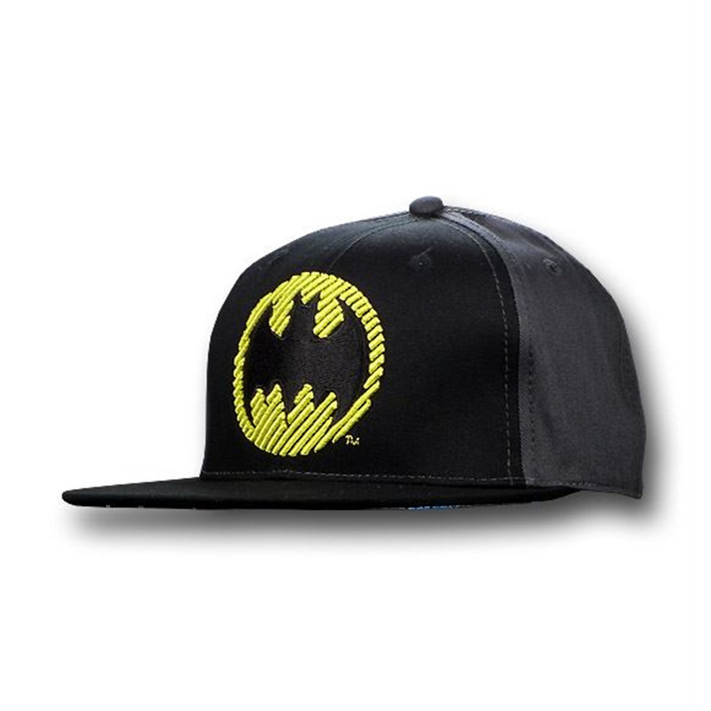 Batman Comic Flip Brim Flat Bill Hat, Black