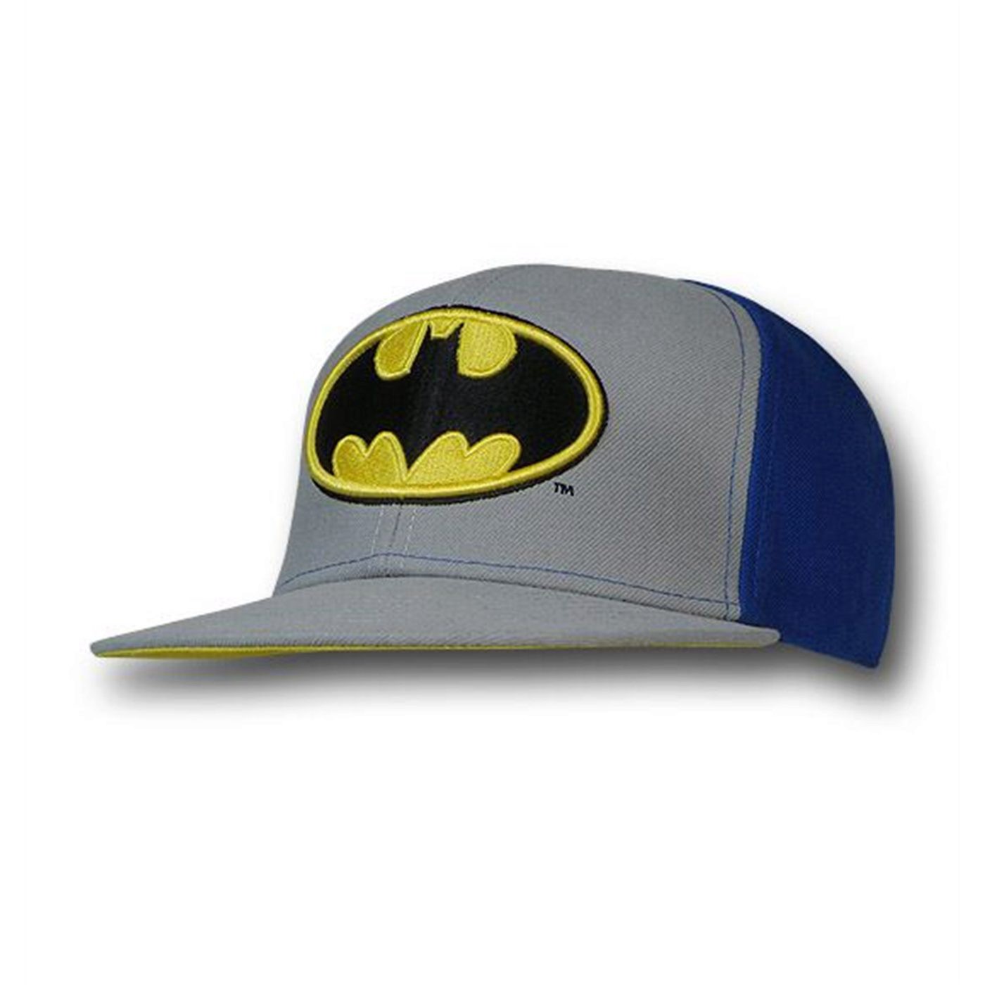 Batman Blue/Grey 3D Embroidered Symbol Hat, Blue