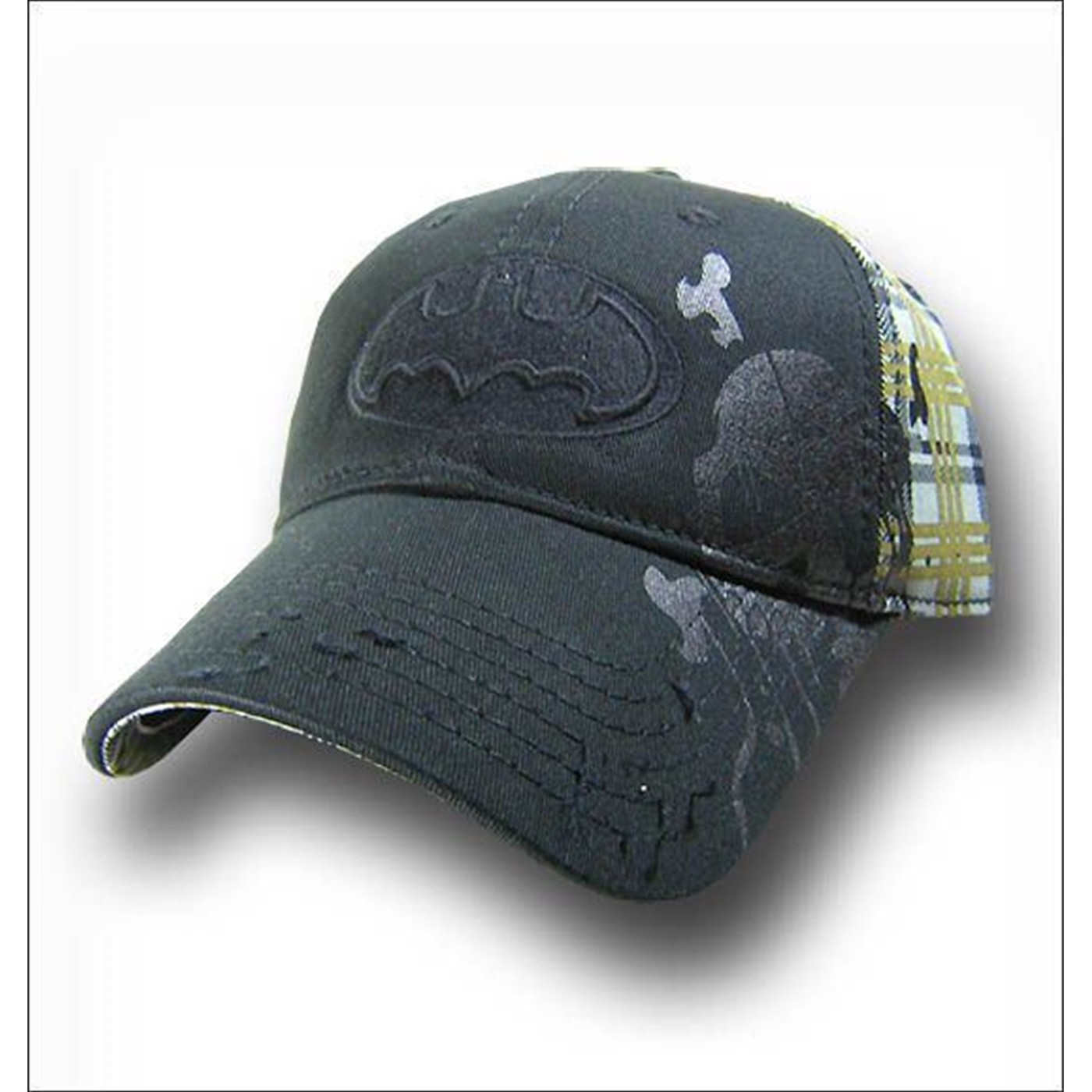 Batman Gray Plaid Skull Hat