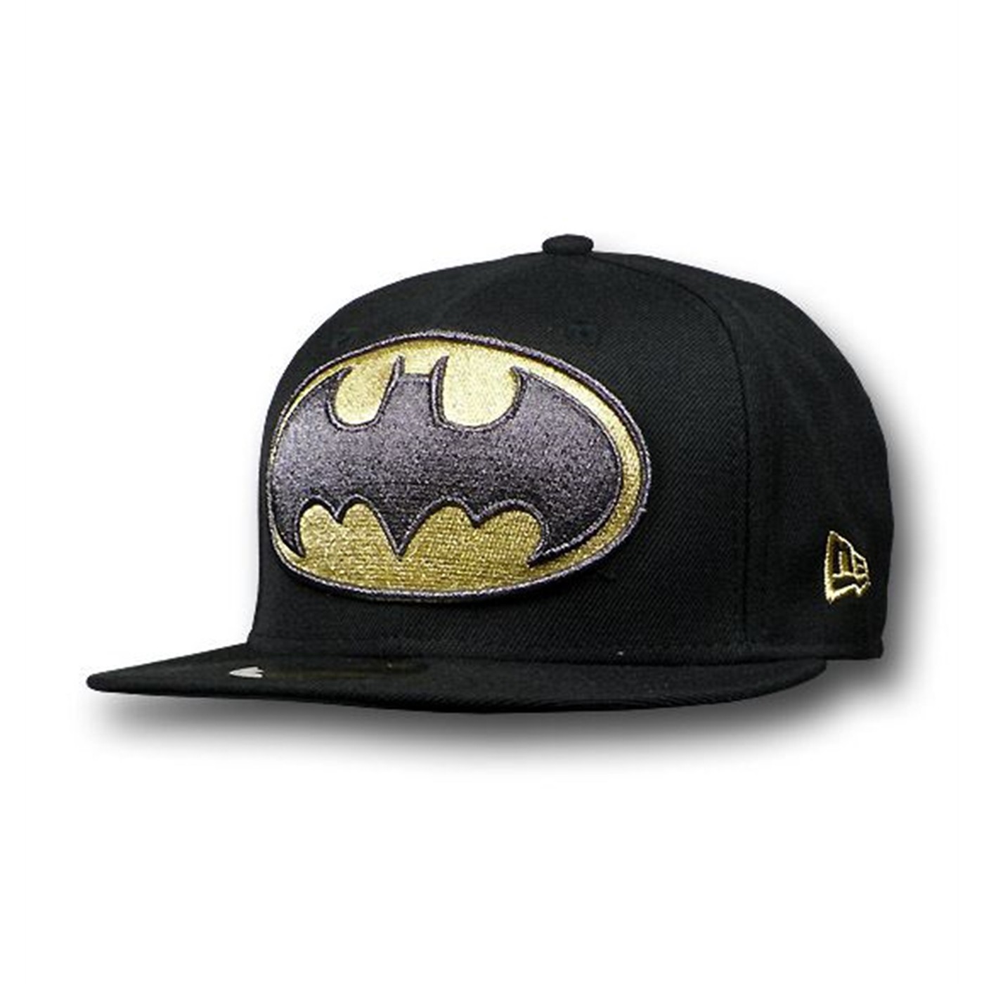 Batman Metallic Gold 59Fifty Black Flat Bill Hat, Black
