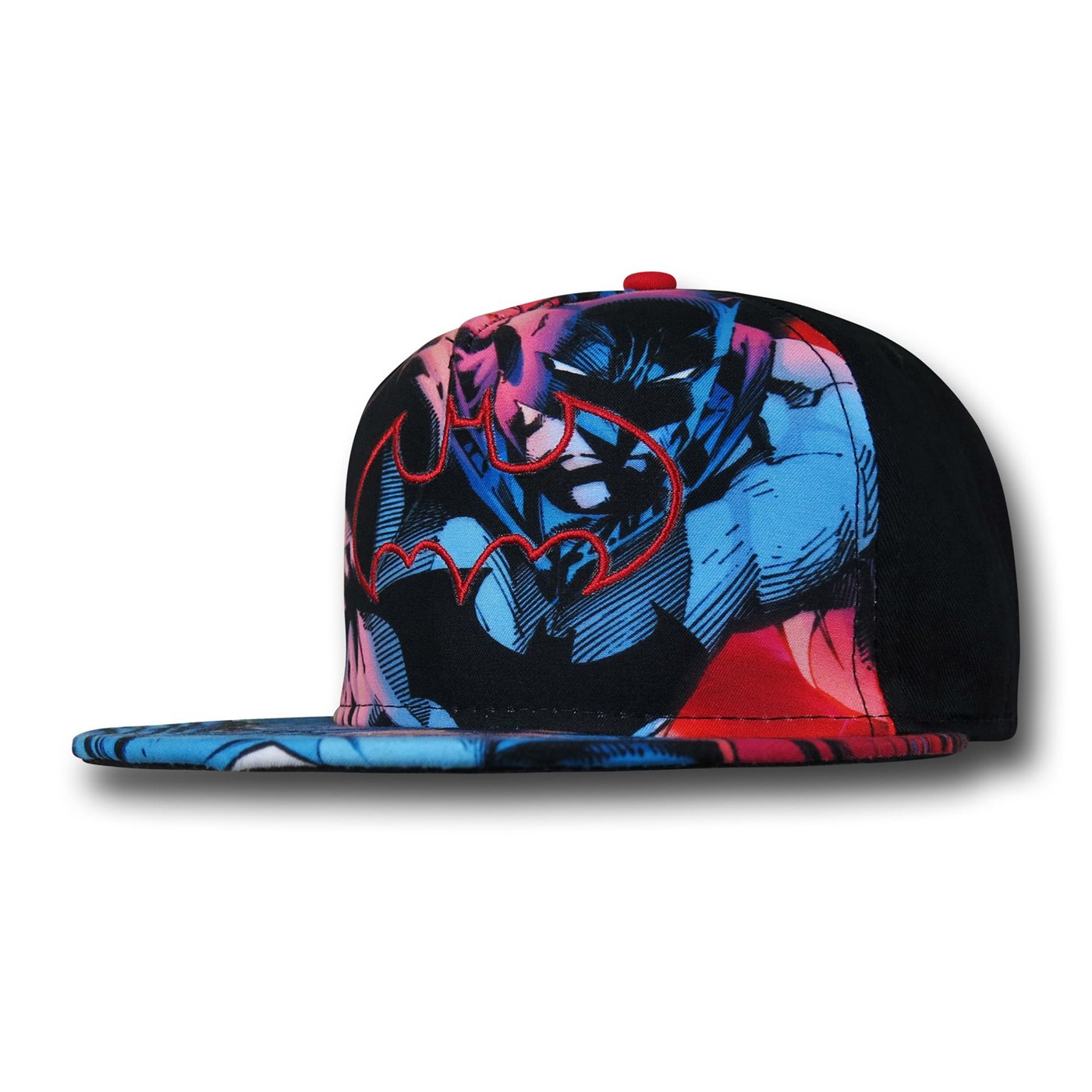 Batman Sublimated Panel Flatbill Hat, Black