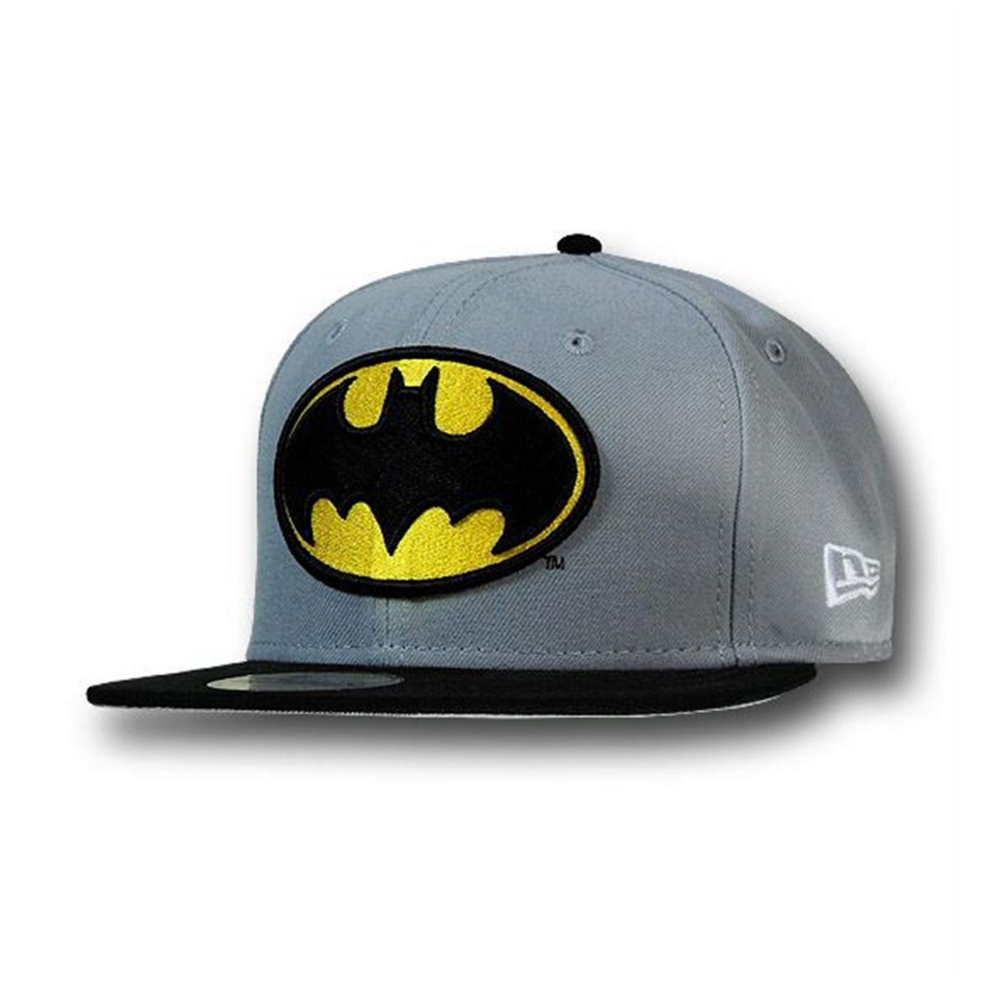 Batman Symbol Black Bill Grey 59Fifty Hat, Grey