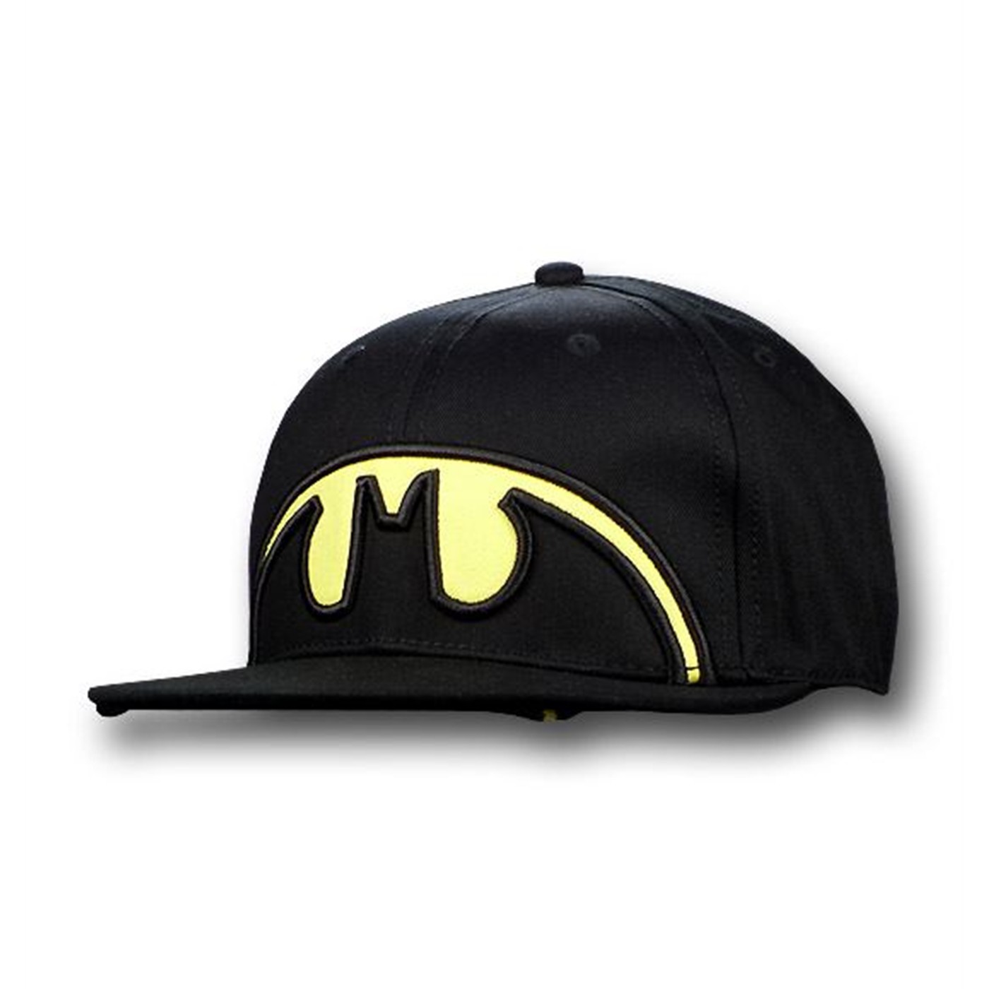 Batman Symbol Flip Brim Flat Bill Hat, Black