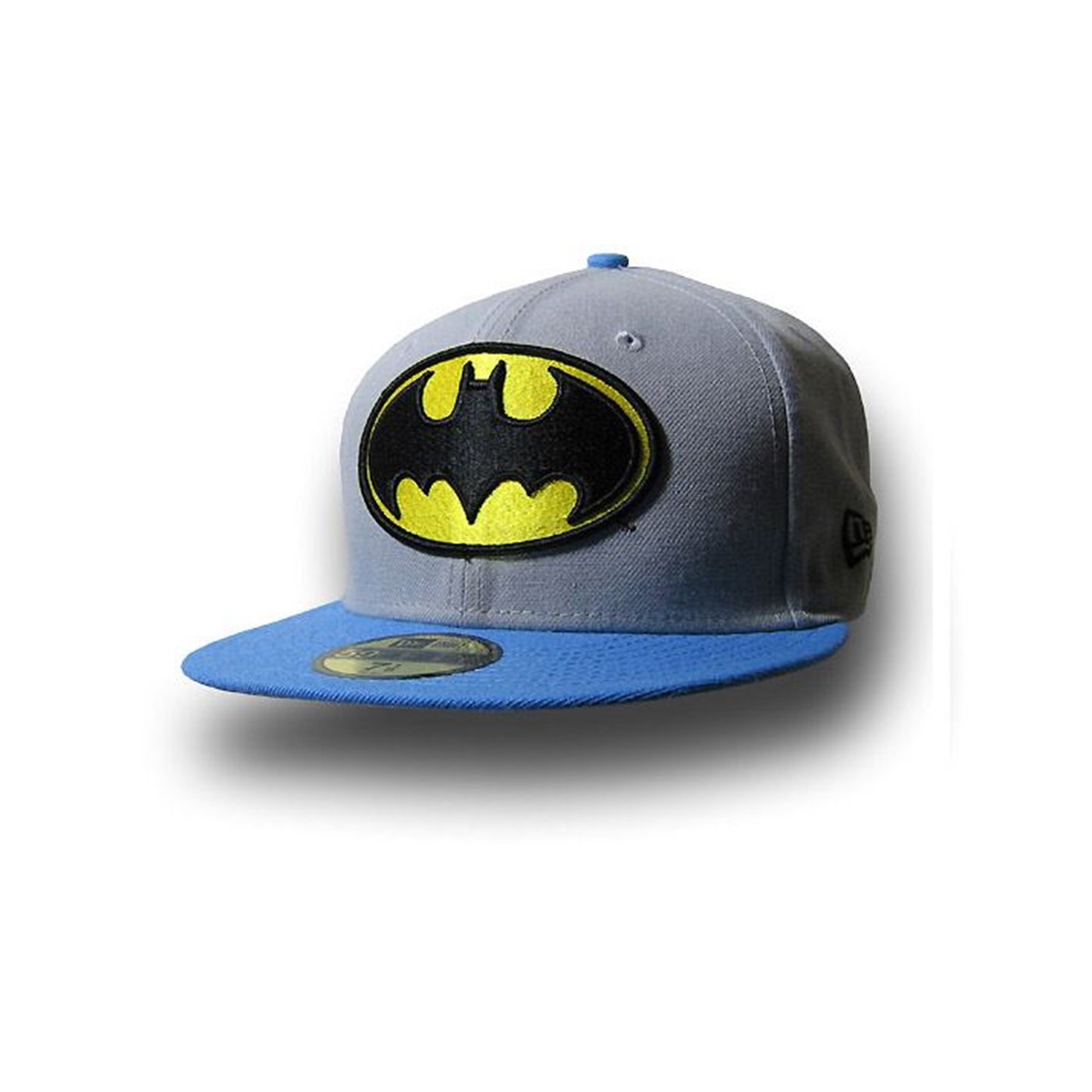 Batman 59Fifty Sym Gray with Blue Flat Bill Hat, Grey