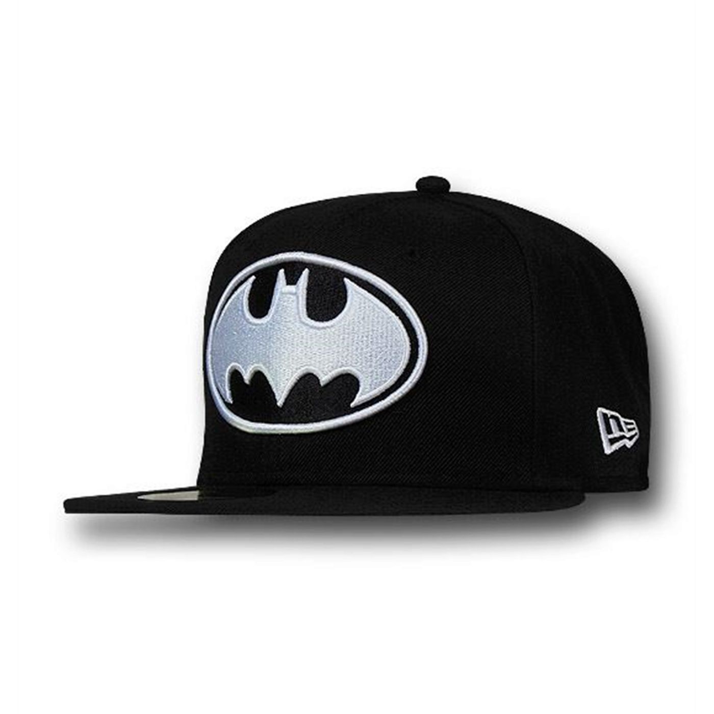 Batman Symbol White Black 59Fifty Hat, Black