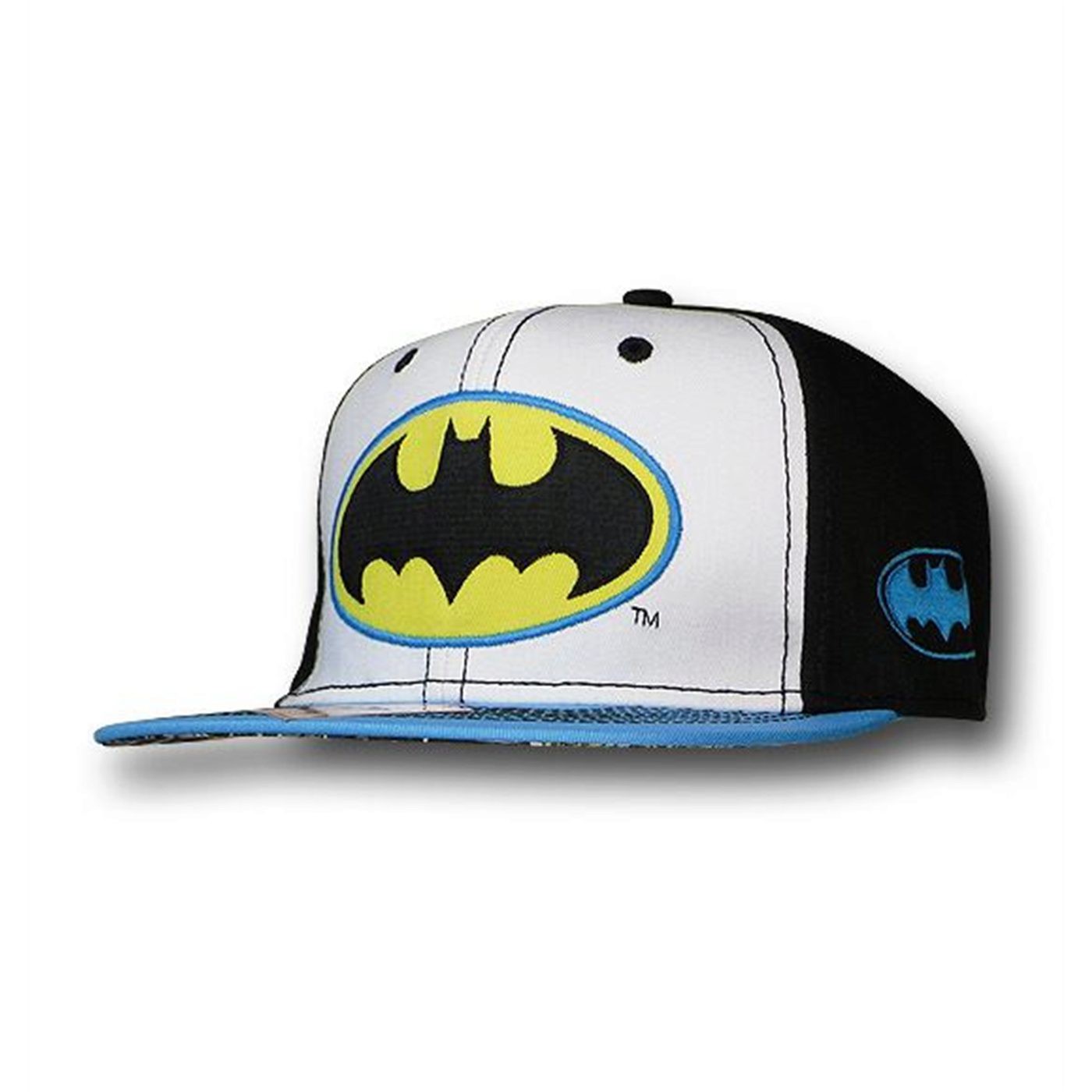 Batman Tri-Color Snapback Flat Bill Hat, Blue