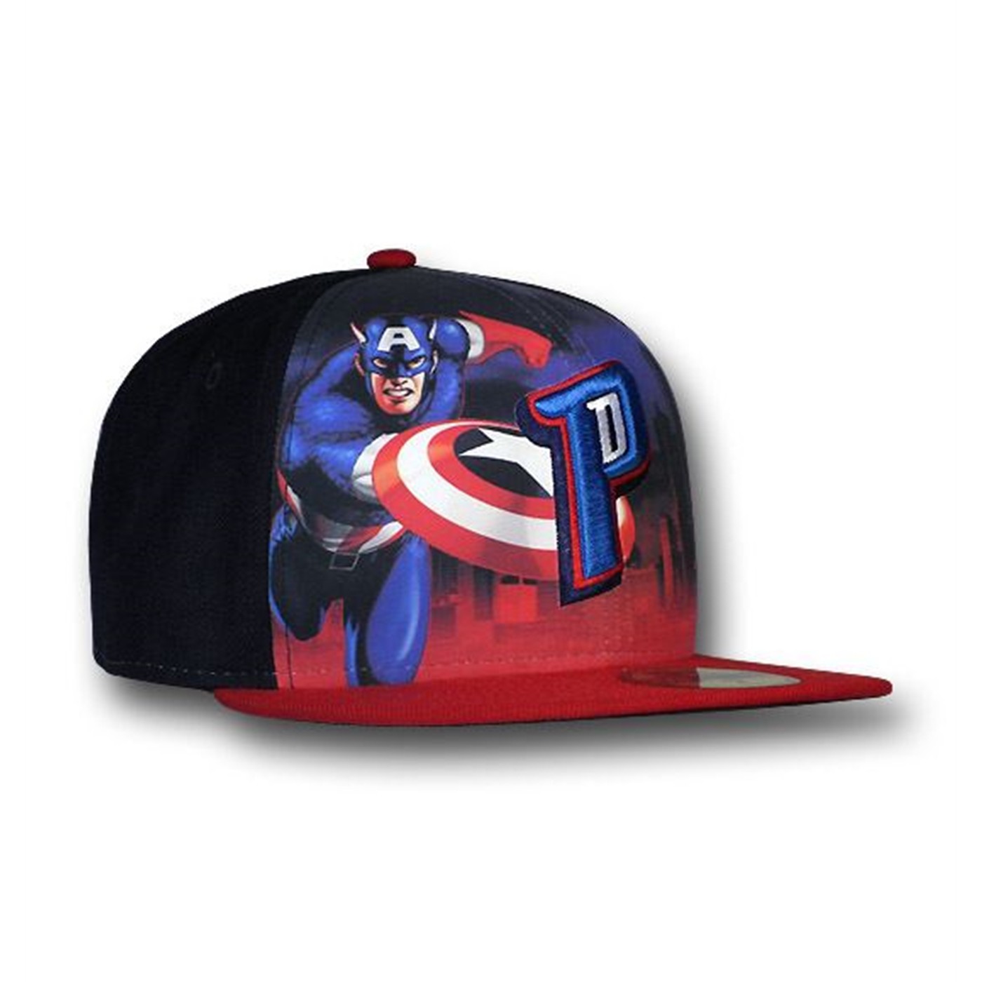Captain America Detroit Pistons 59Fifty Flat Billed Cap, Black