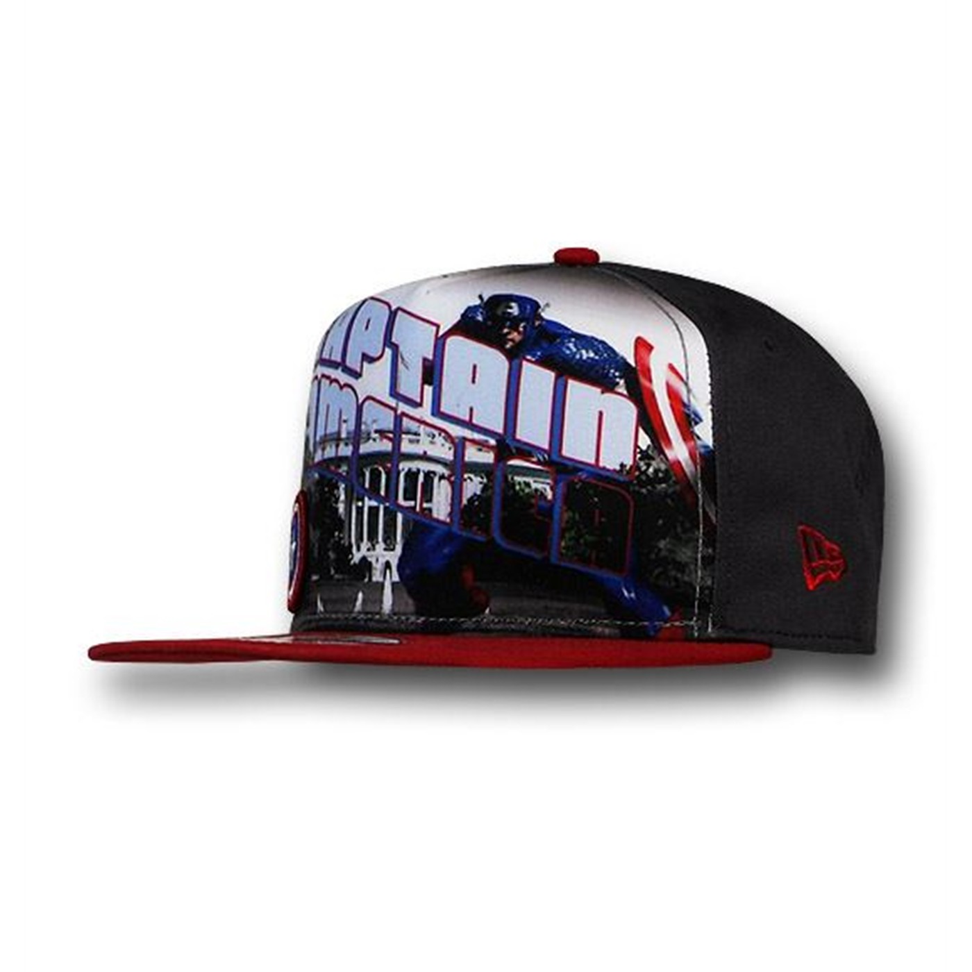 Captain America Hero Postcard 9Fifty Snapback Cap, Black