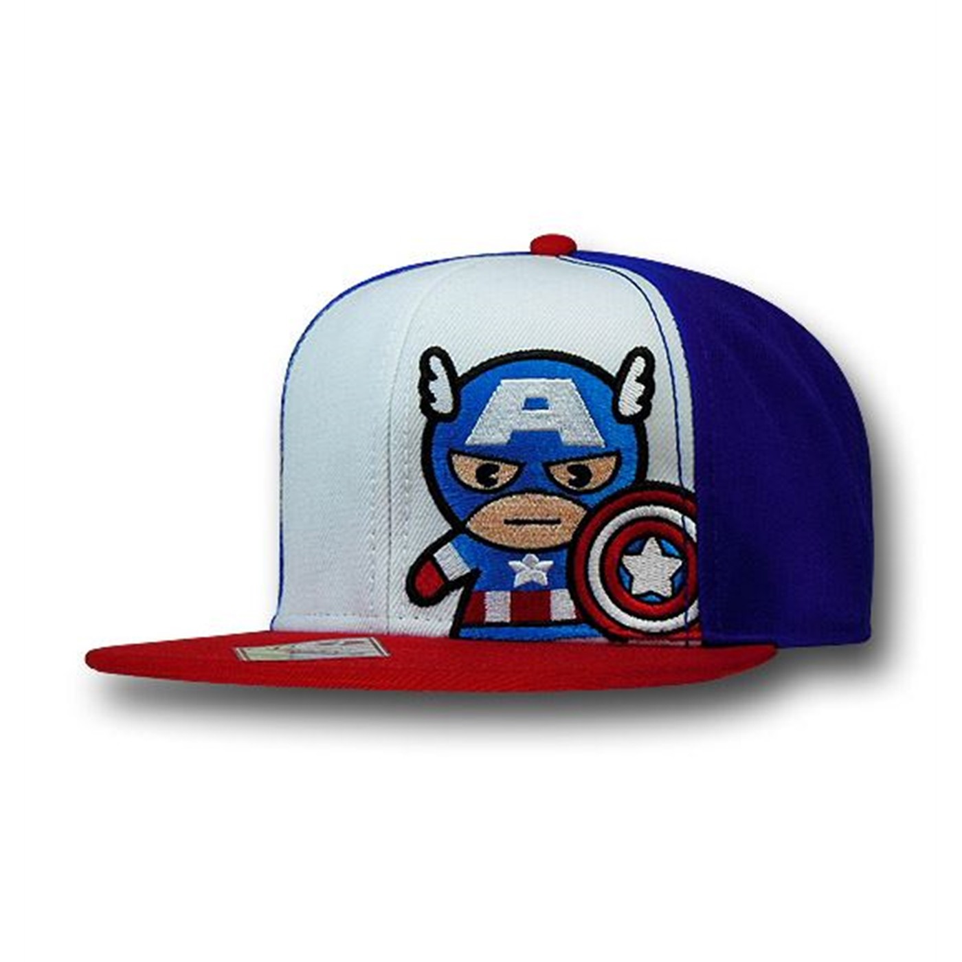 Captain America Kawaii Snapback Cap, White